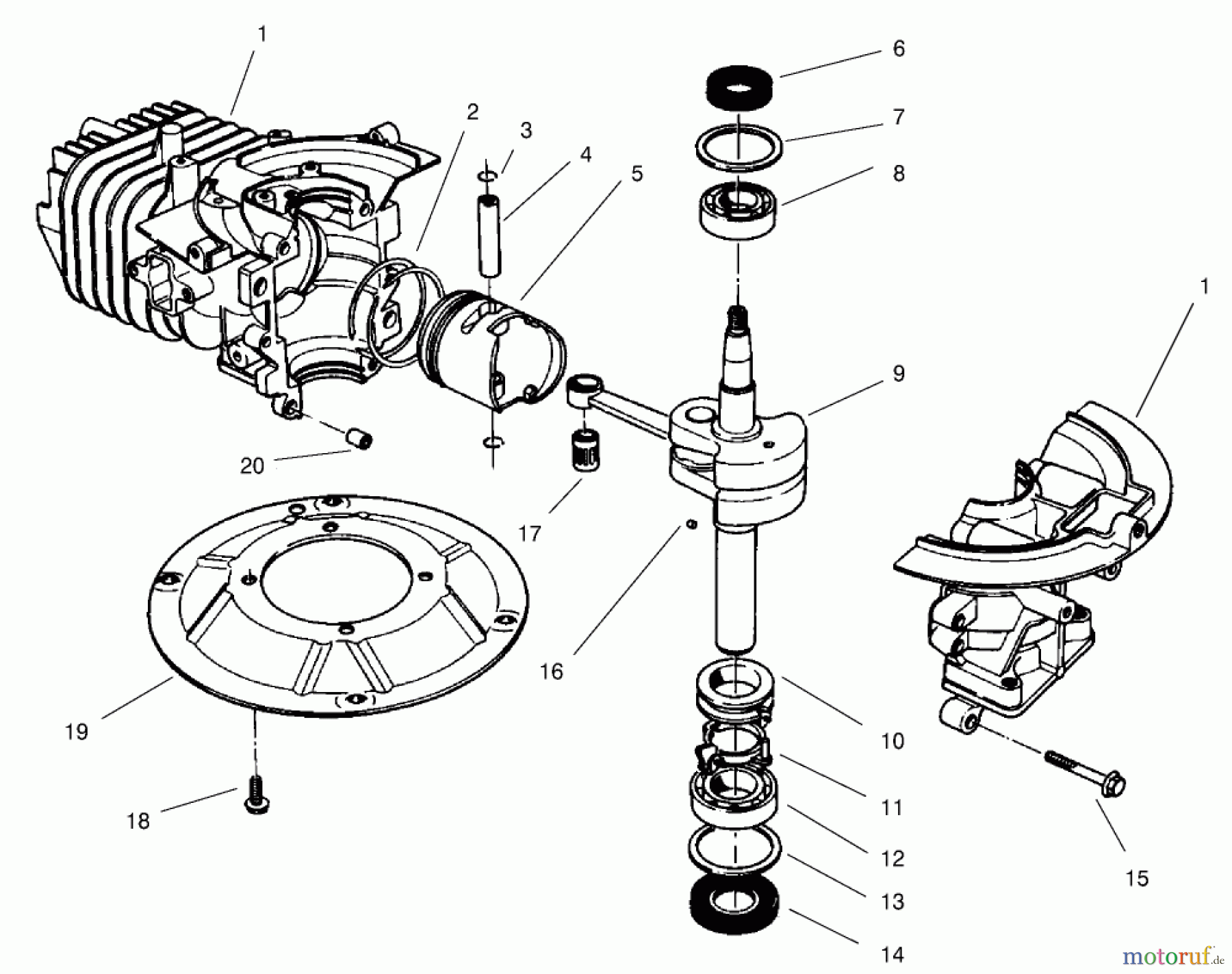  Toro Neu Mowers, Walk-Behind Seite 2 22026 - Toro Side Discharge Mower, 2003 (230000001-230999999) CRANKSHAFT ASSEMBLY