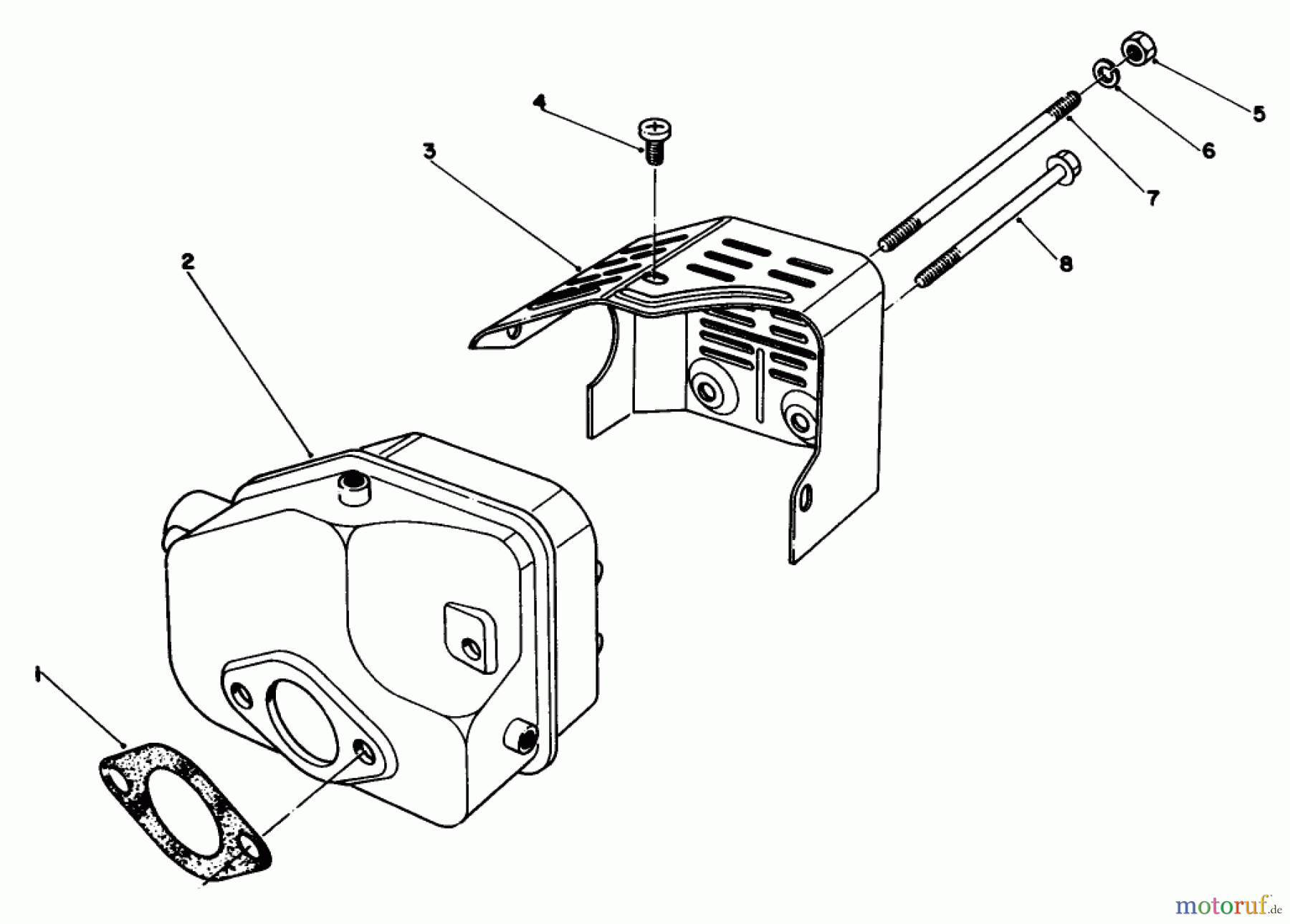  Toro Neu Mowers, Walk-Behind Seite 2 22035 - Toro Lawnmower, 1984 (4000001-4999999) MUFFLER ASSEMBLY