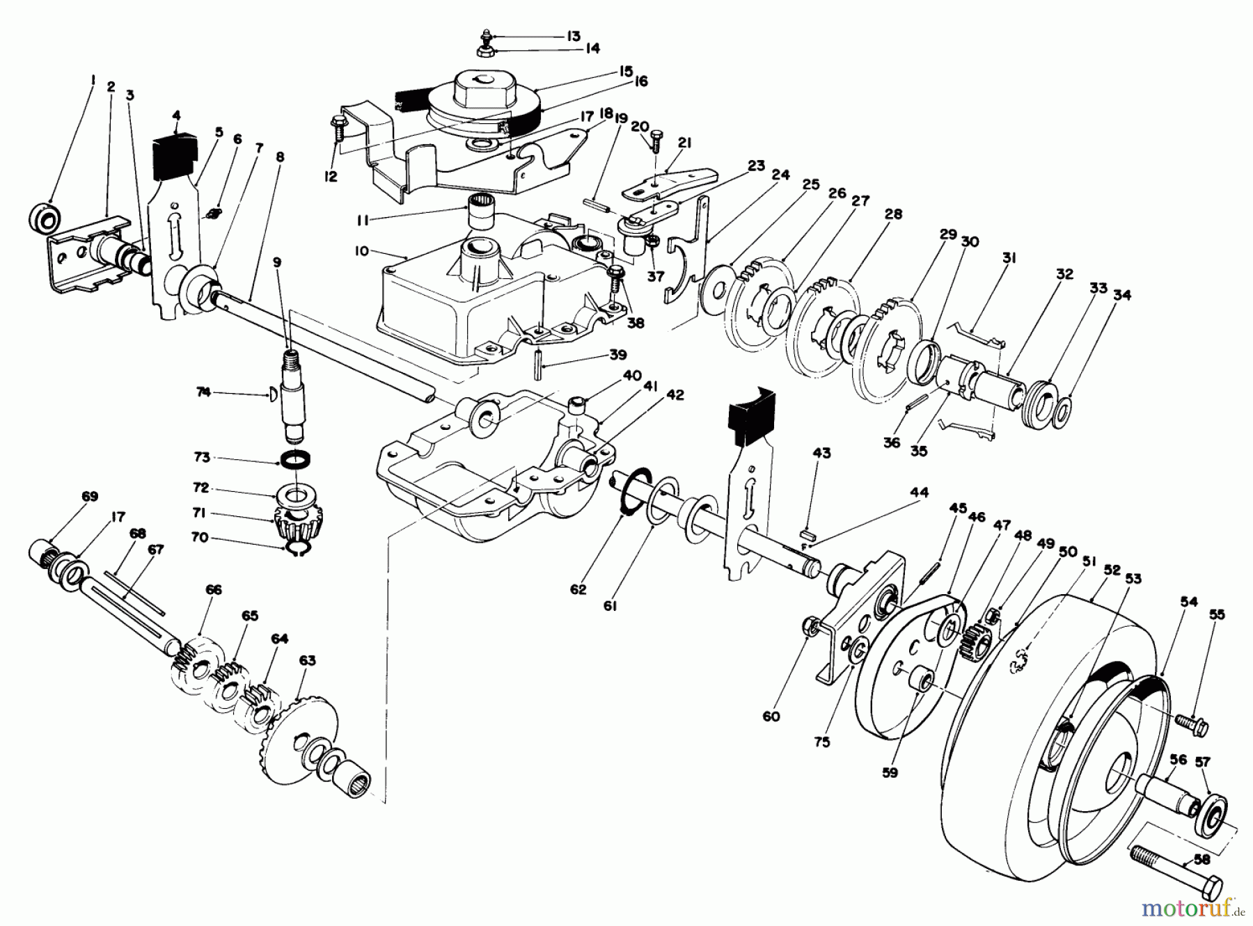  Toro Neu Mowers, Walk-Behind Seite 2 22035 - Toro Lawnmower, 1988 (8000001-8002989) GEAR CASE ASSEMBLY (MODEL 22035)