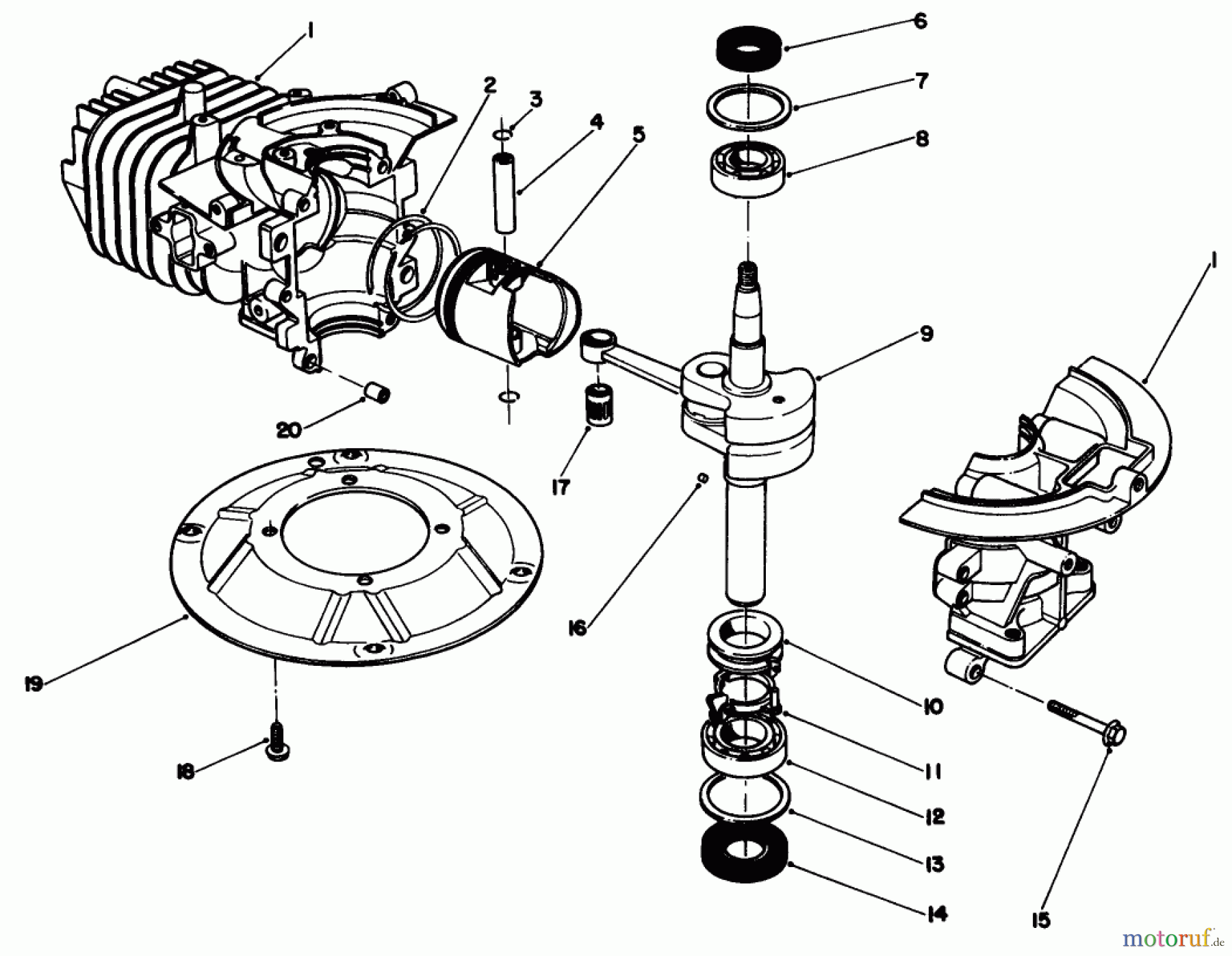  Toro Neu Mowers, Walk-Behind Seite 2 22035 - Toro Lawnmower, 1989 (9000001-9006453) ENGINE ASSEMBLY MODEL NO. 47PJ8 #1