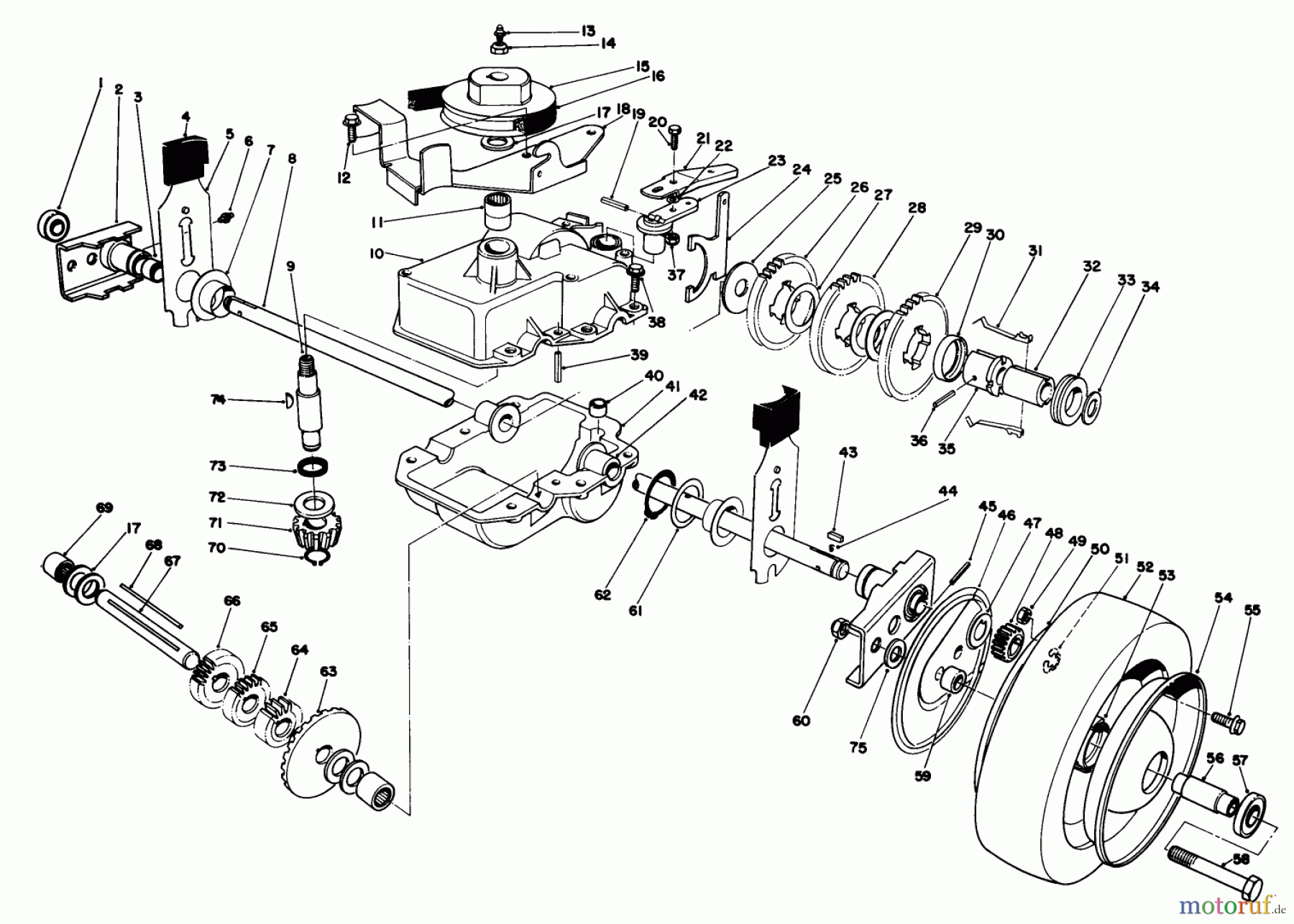  Toro Neu Mowers, Walk-Behind Seite 2 22035C - Toro Lawnmower, 1987 (7000001-7999999) GEAR CASE ASSEMBLY