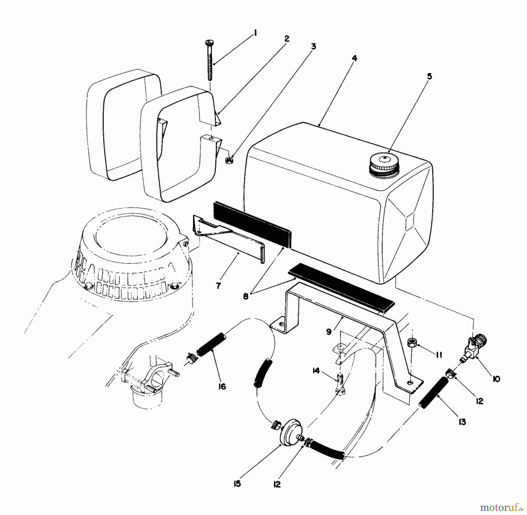  Toro Neu Mowers, Walk-Behind Seite 2 22035C - Toro Lawnmower, 1989 (9000001-9999999) GAS TANK ASSEMBLY