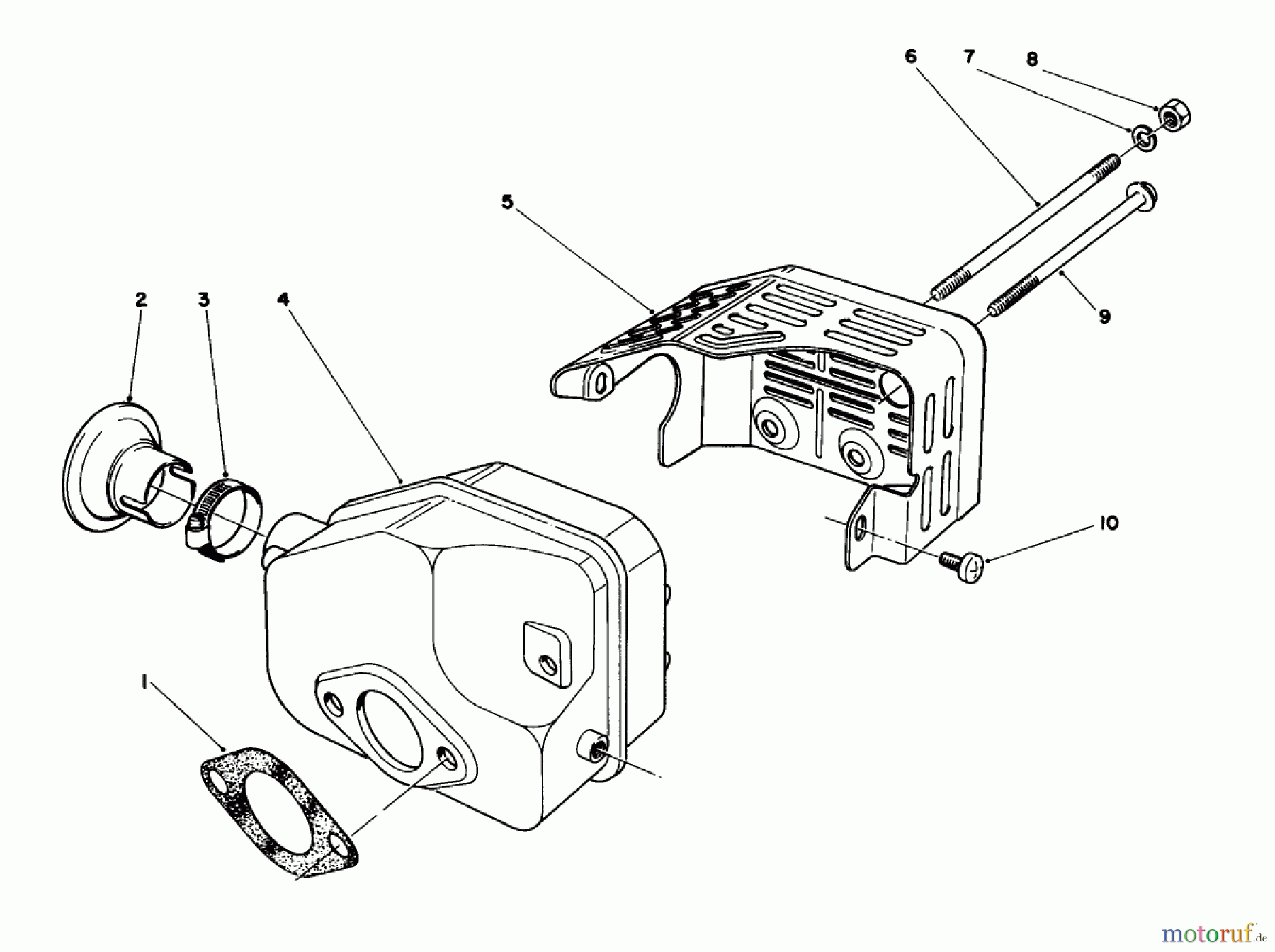  Toro Neu Mowers, Walk-Behind Seite 2 22036 - Toro Lawnmower, 1990 (0000001-0999999) MUFFLER ASSEMBLY (MODEL NO. 47PK9-3)