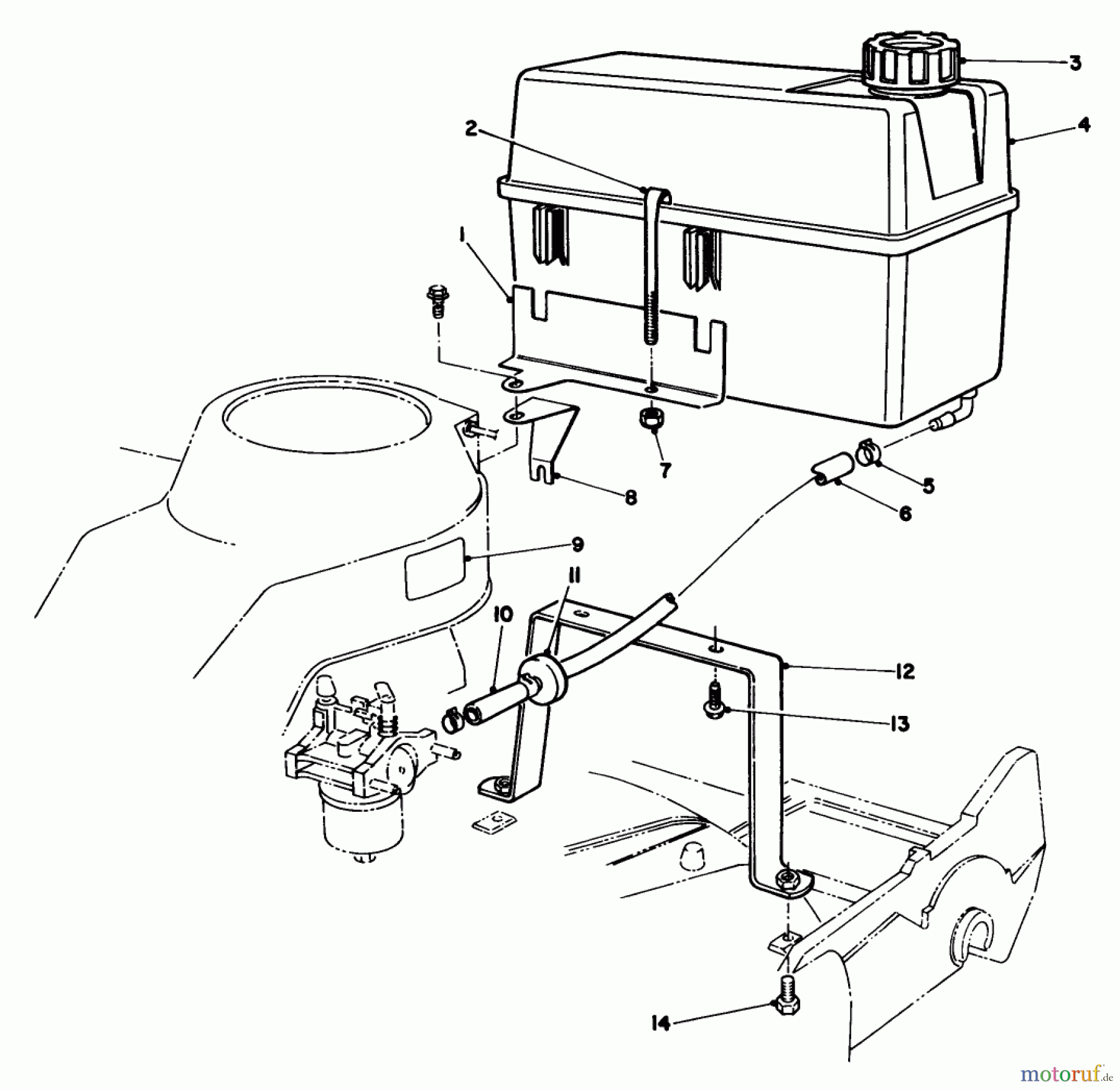  Toro Neu Mowers, Walk-Behind Seite 2 22036 - Toro Lawnmower, 1992 (2000001-2999999) GAS TANK ASSEMBLY