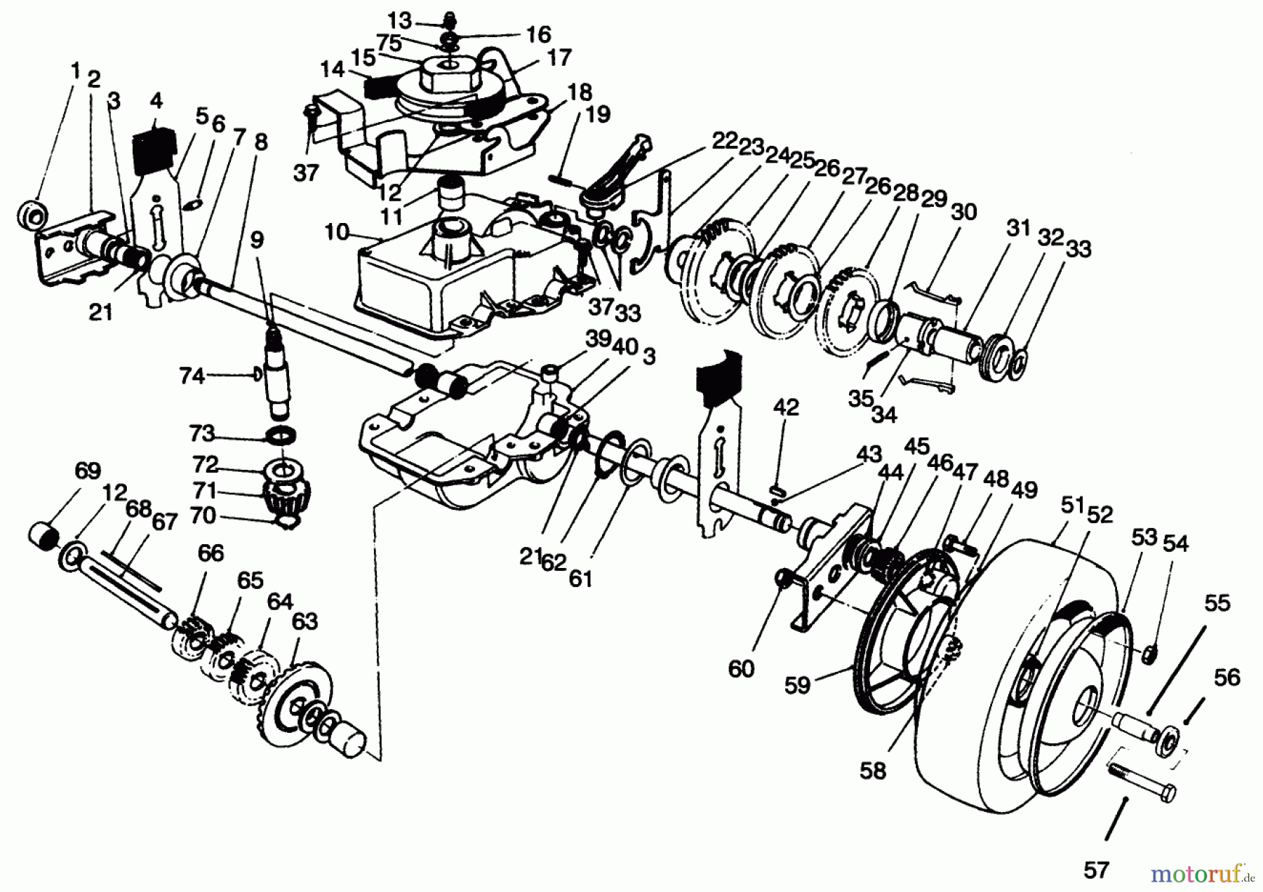  Toro Neu Mowers, Walk-Behind Seite 2 22037BC - Toro Lawnmower, 1995 (5900001-5999999) GEAR CASE ASSEMBLY