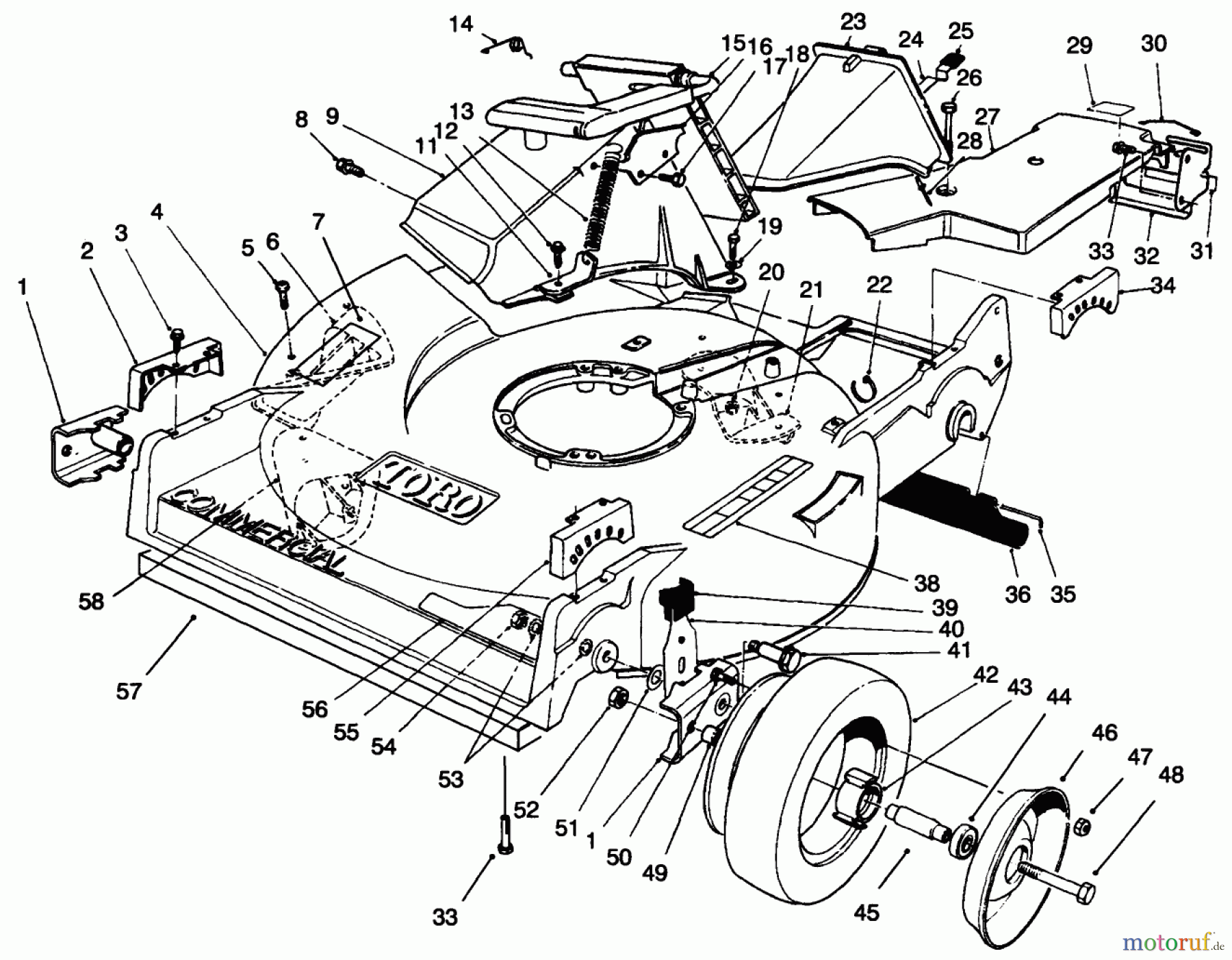  Toro Neu Mowers, Walk-Behind Seite 2 22037BC - Toro Lawnmower, 1995 (5900001-5999999) HOUSING ASSEMBLY