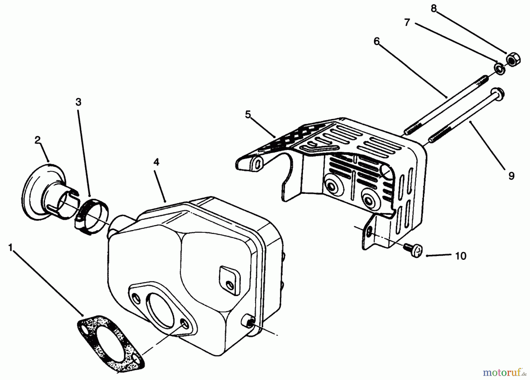  Toro Neu Mowers, Walk-Behind Seite 2 22037BC - Toro Lawnmower, 1995 (5900001-5999999) MUFFLER ASSEMBLY (MODEL NO. 47PR4-3)