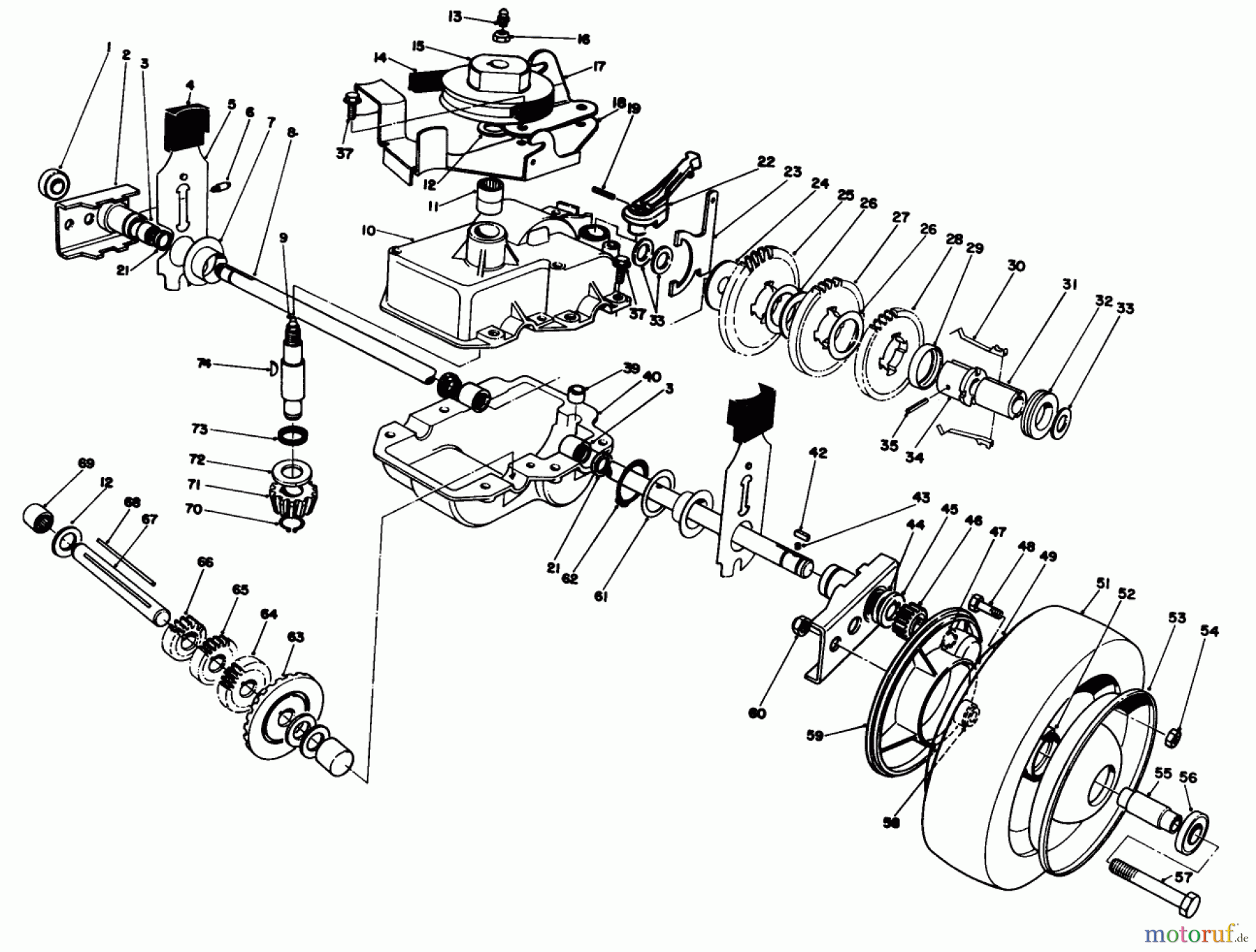  Toro Neu Mowers, Walk-Behind Seite 2 22040 - Toro Lawnmower, 1991 (1000001-1999999) GEAR CASE ASSEMBLY