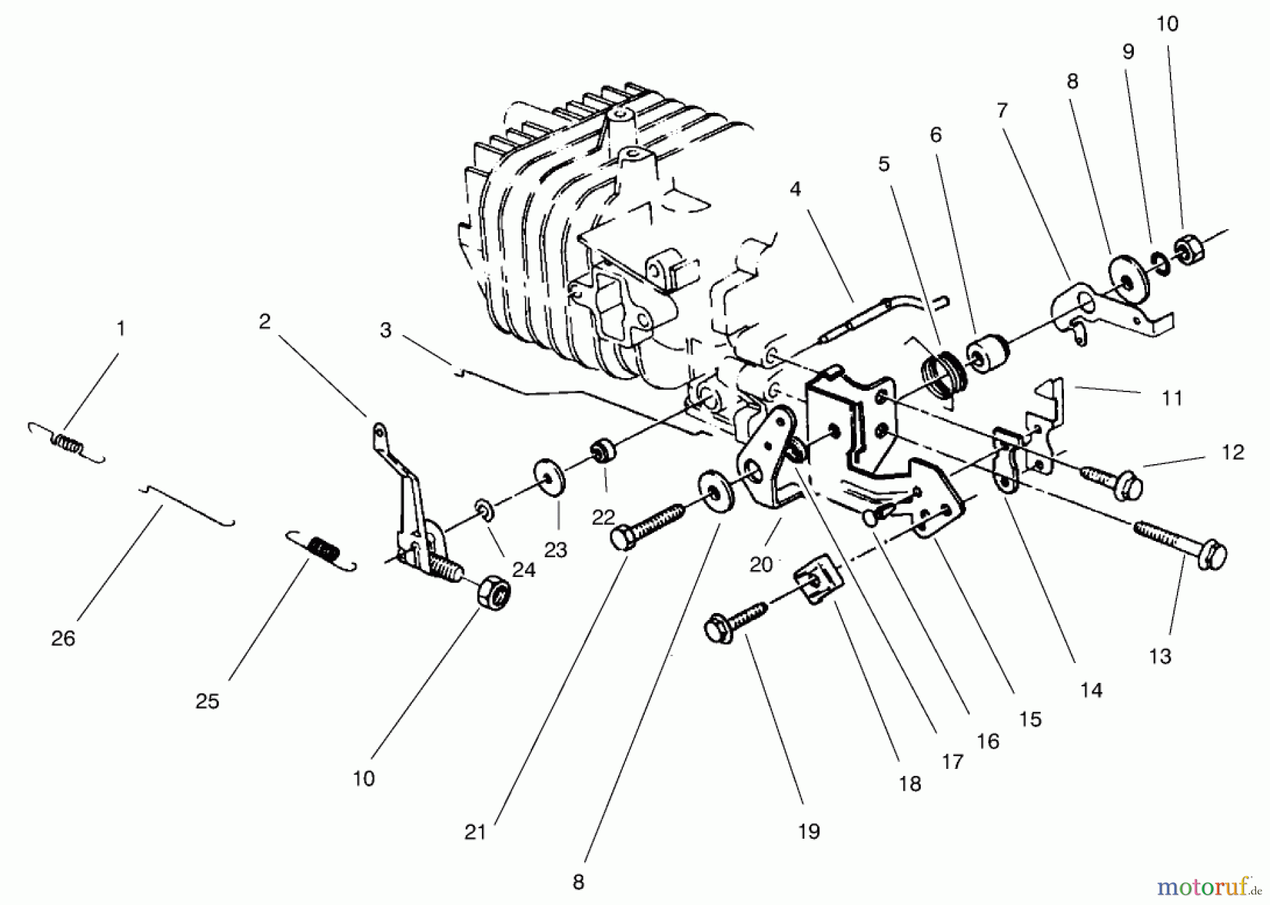  Toro Neu Mowers, Walk-Behind Seite 2 22040 - Toro Lawnmower, 1997 (7900001-7999999) GOVERNOR ASSEMBLY (MODEL NO. 47PT6-3)