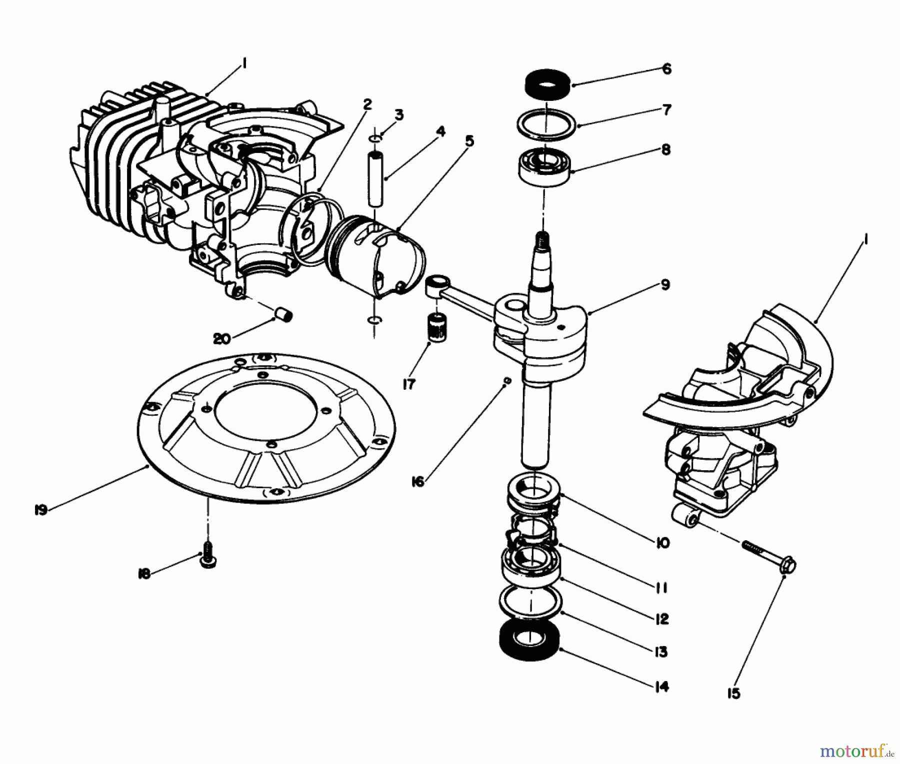  Toro Neu Mowers, Walk-Behind Seite 2 22041 - Toro Lawnmower, 1991 (1000001-1999999) CRANKSHAFT ASSEMBLY (MODEL NO. 47PL0-3)