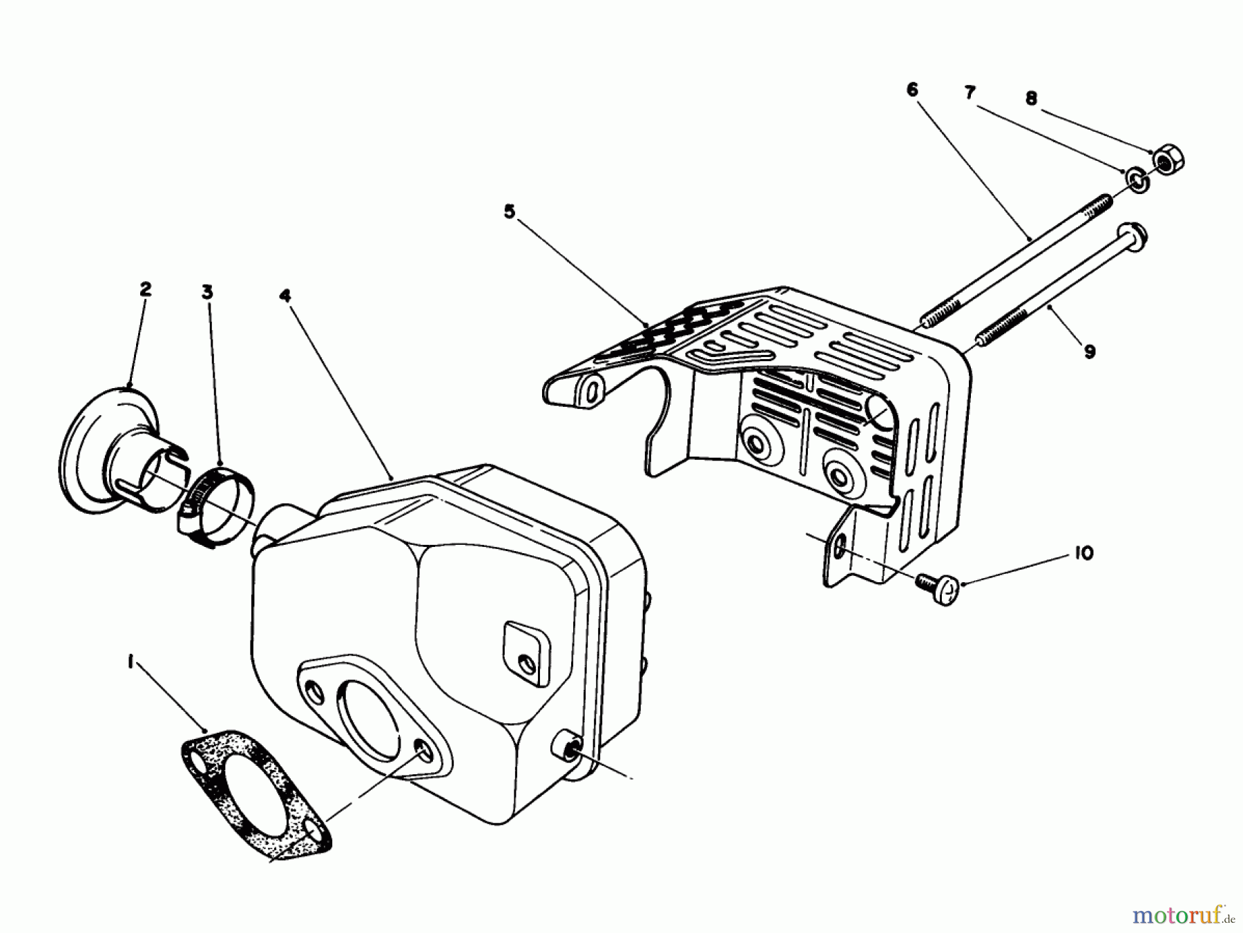  Toro Neu Mowers, Walk-Behind Seite 2 22043 - Toro Lawnmower, 1993 (3900965-3999999) MUFFLER ASSEMBLY(MODEL NO. 47PN2-7)