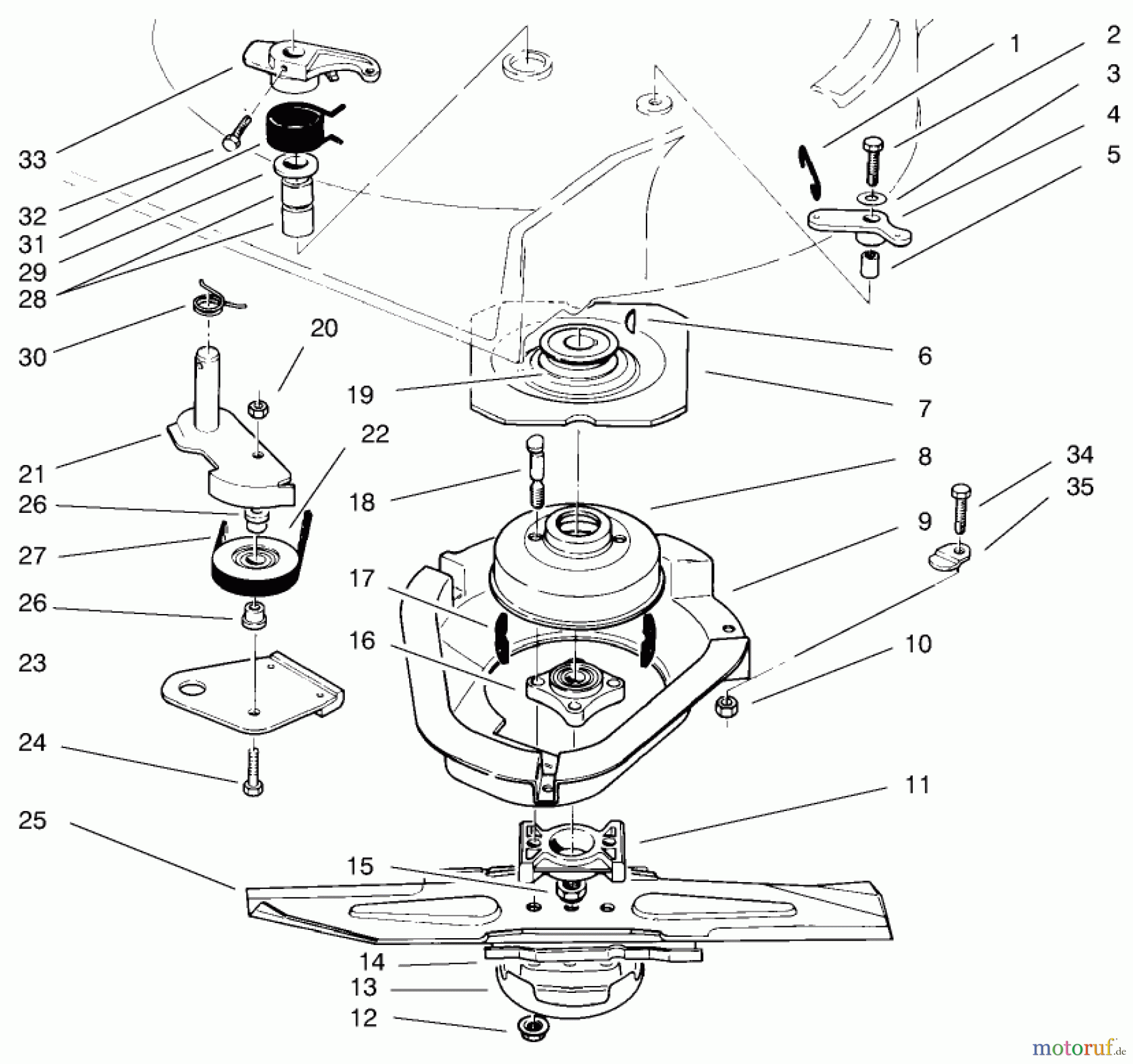  Toro Neu Mowers, Walk-Behind Seite 2 22043 - Toro Lawnmower, 1997 (7900001-7999999) BLADE BRAKE CLUTCH ASSEMBLY