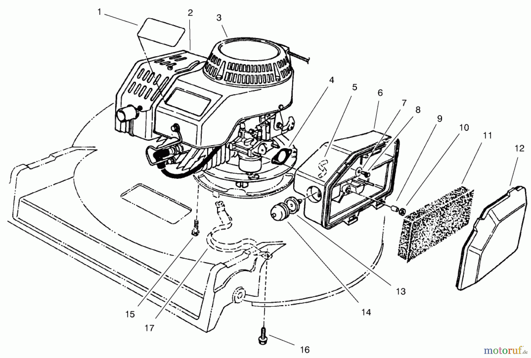  Toro Neu Mowers, Walk-Behind Seite 2 22043 - Toro Lawnmower, 1996 (6900001-6999999) ENGINE ASSEMBLY