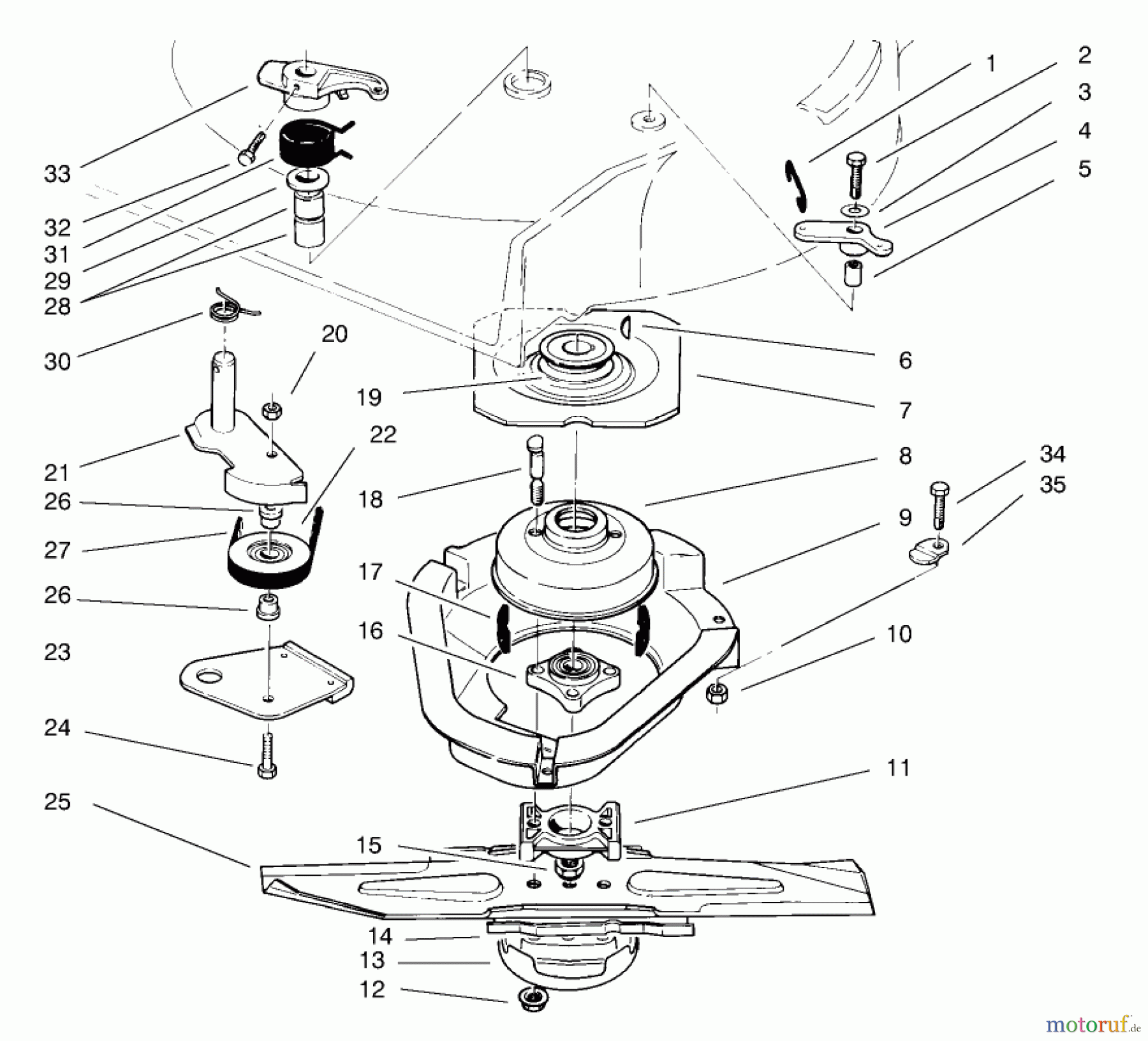  Toro Neu Mowers, Walk-Behind Seite 2 22043 - Toro Recycler Mower, 1999 (9900001-9999999) BLADE BRAKE CLUTCH ASSEMBLY