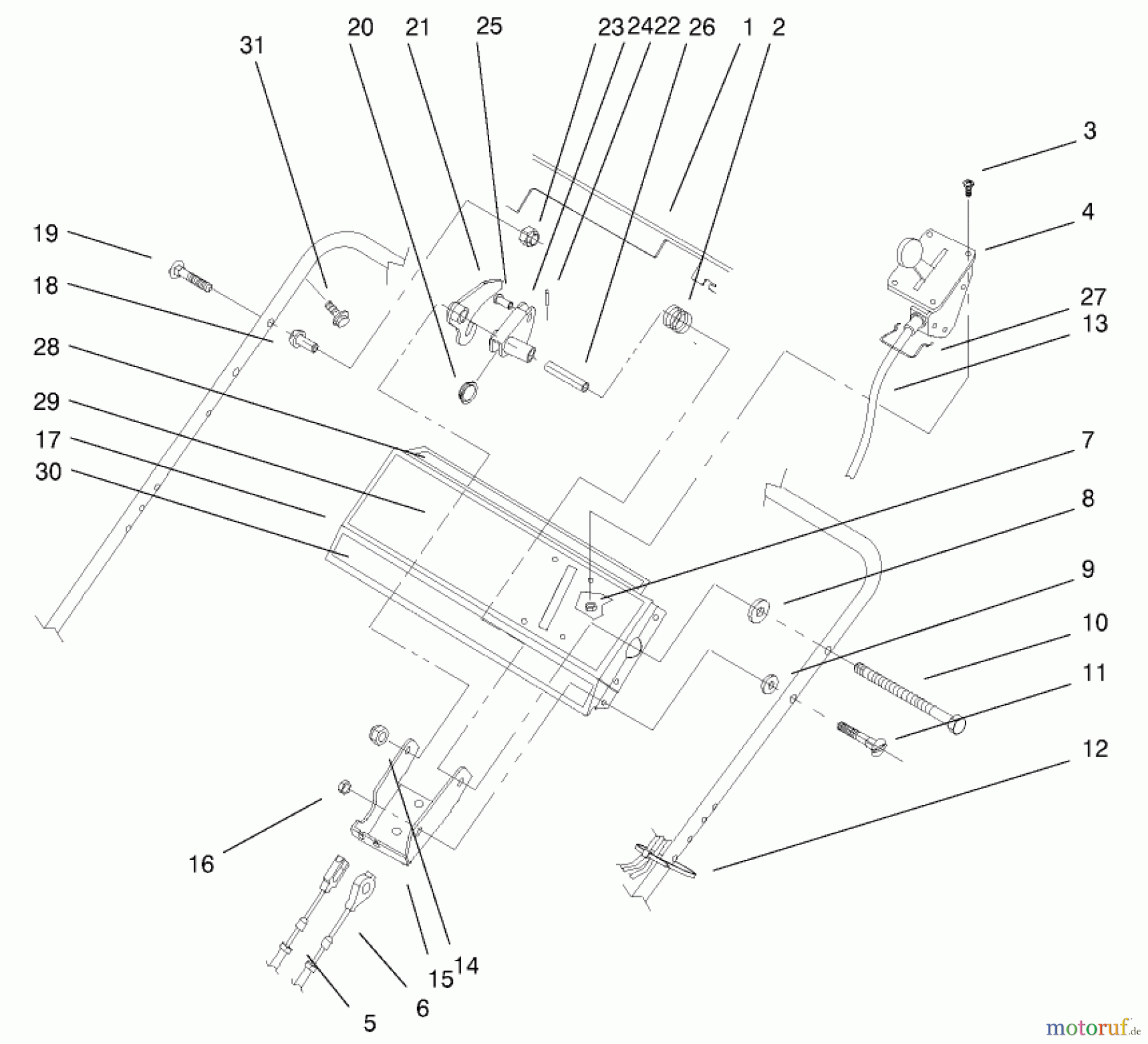  Toro Neu Mowers, Walk-Behind Seite 2 22043 - Toro Recycler Mower, 2000 (200000001-200999999) CONTROL PANEL & CONTROLS ASSEMBLY