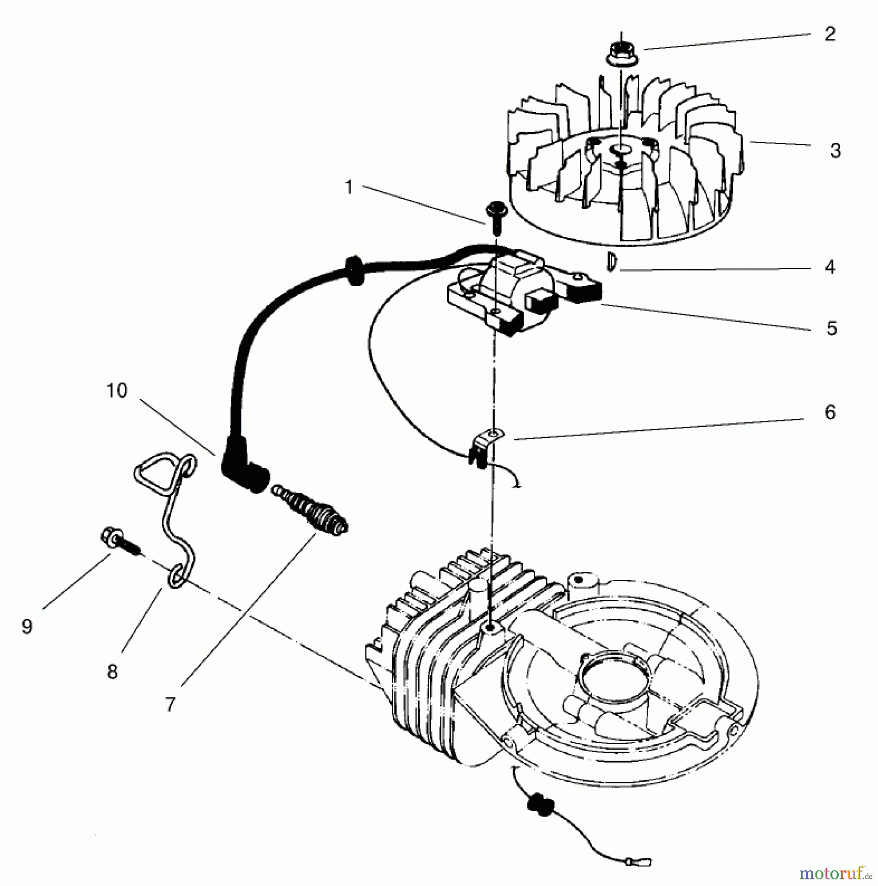  Toro Neu Mowers, Walk-Behind Seite 2 22043 - Toro Recycler Mower, 2000 (200000001-200999999) IGNITION ASSEMBLY (MODEL NO. 47PT7-7)