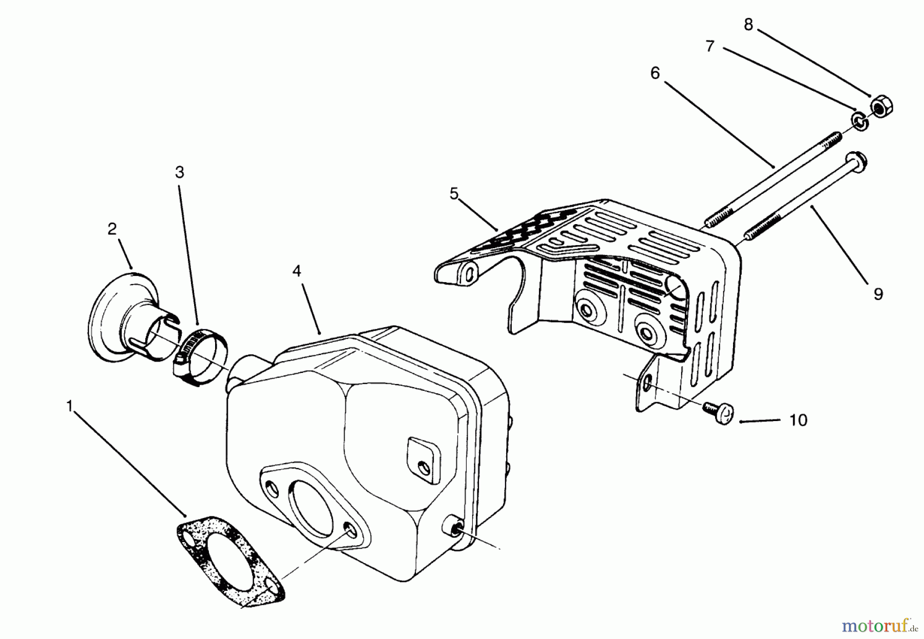  Toro Neu Mowers, Walk-Behind Seite 2 22044BC - Toro Lawnmower, 1995 (5900001-5999999) MUFFLER ASSEMBLY (MODEL NO. 47PR4-7)