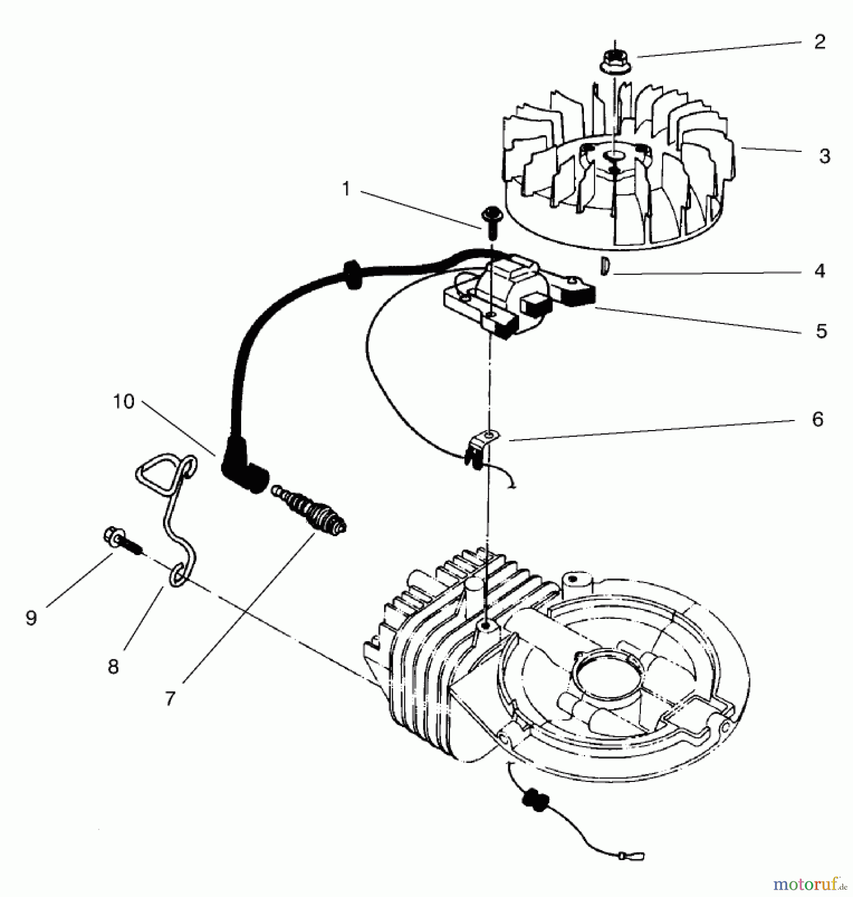  Toro Neu Mowers, Walk-Behind Seite 2 22045 - Toro Recycler Mower, 1998 (8900001-8999999) IGNITION ASSEMBLY (MODEL NO. 47PT7-7)