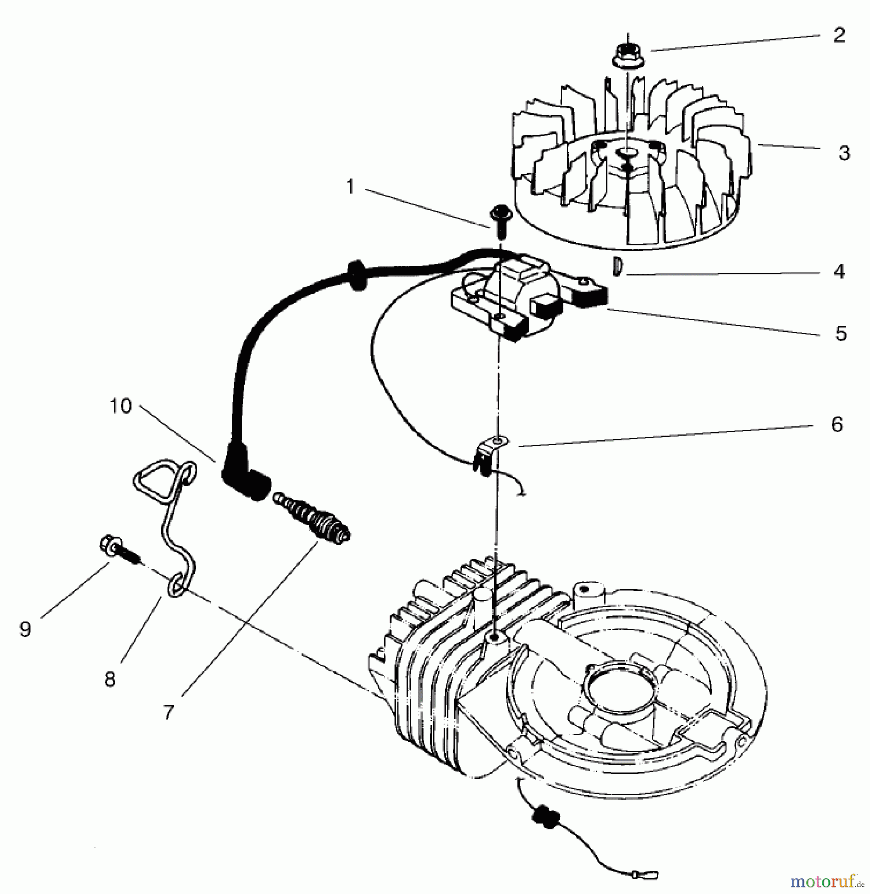  Toro Neu Mowers, Walk-Behind Seite 2 22045 - Toro Recycler Mower, 1999 (9900001-9999999) IGNITION ASSEMBLY (MODEL NO. 47PV9-7)