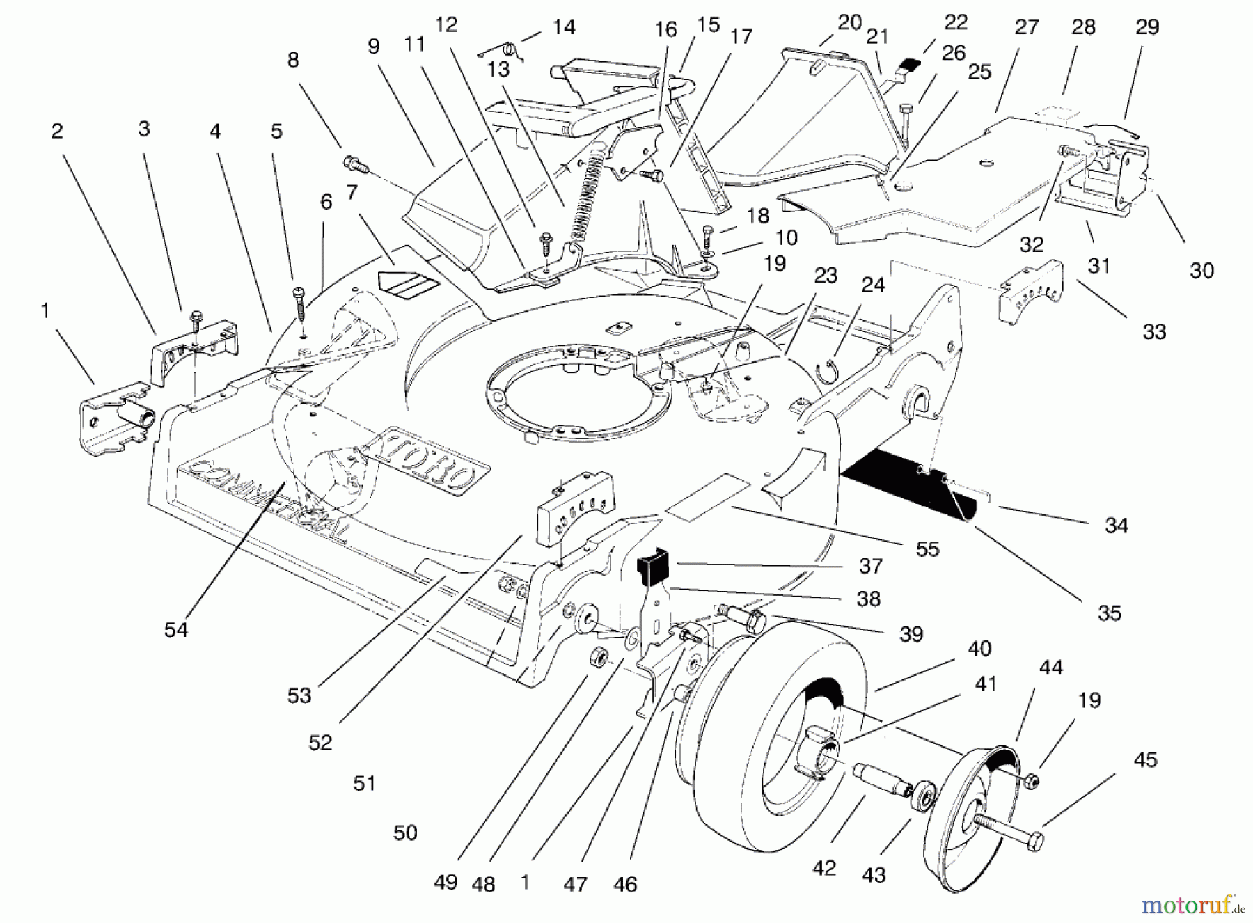  Toro Neu Mowers, Walk-Behind Seite 2 22141 - Toro Lawnmower, 1997 (790000001-799999999) HOUSING ASSEMBLY