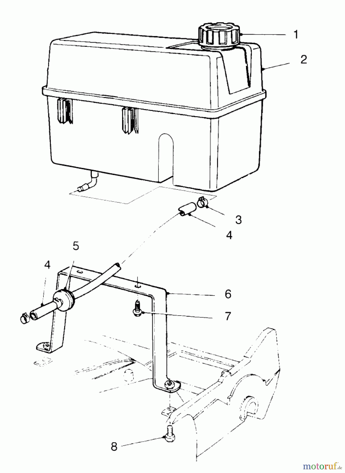  Toro Neu Mowers, Walk-Behind Seite 2 22145 - Toro Lawnmower, 1996 (69000001-69999999) GAS TANK ASSEMBLY