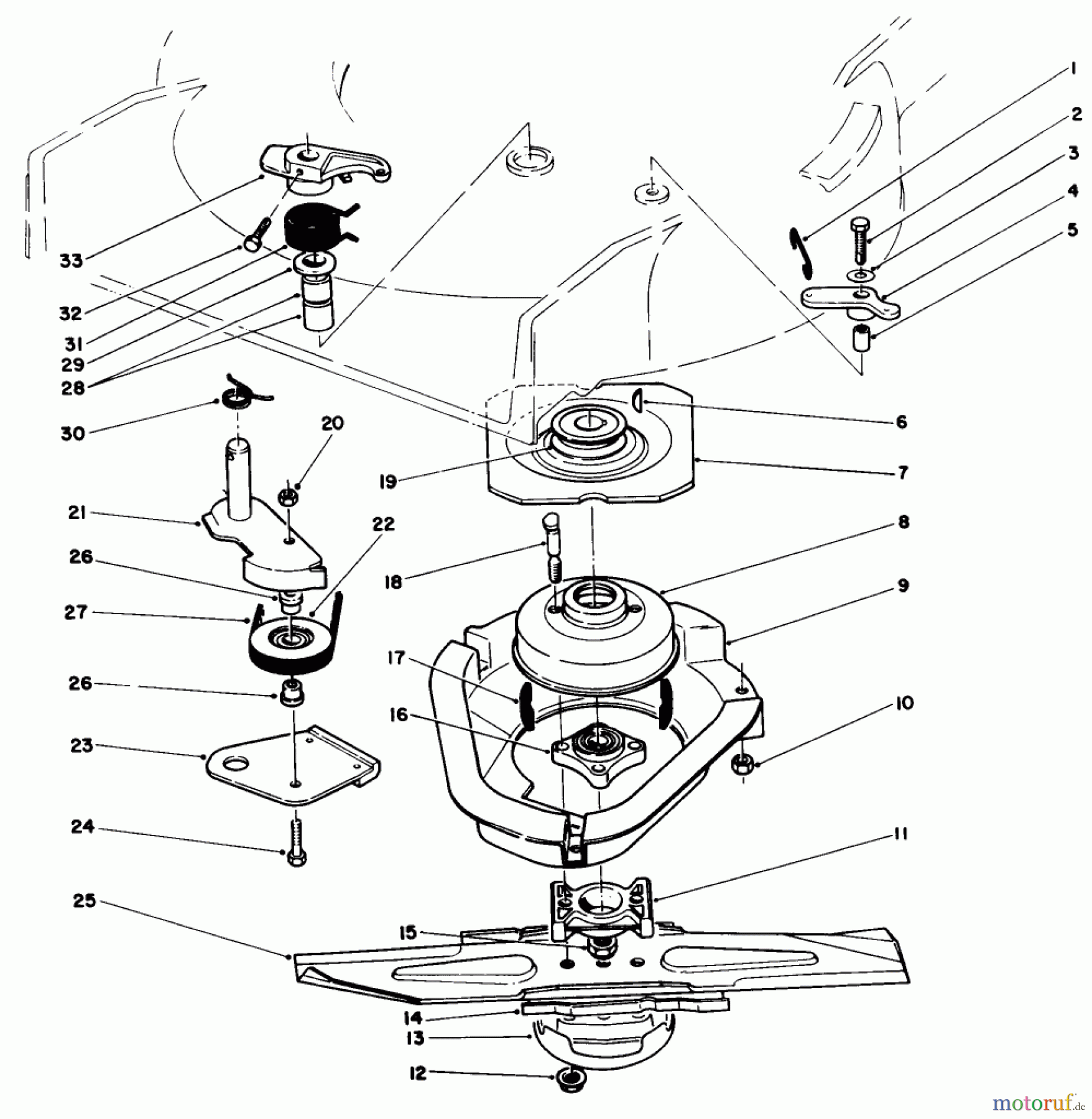  Toro Neu Mowers, Walk-Behind Seite 2 22151 - Toro Lawnmower, 1993 (3900001-3900855) BLADE BRAKE CLUTCH ASSEMBLY