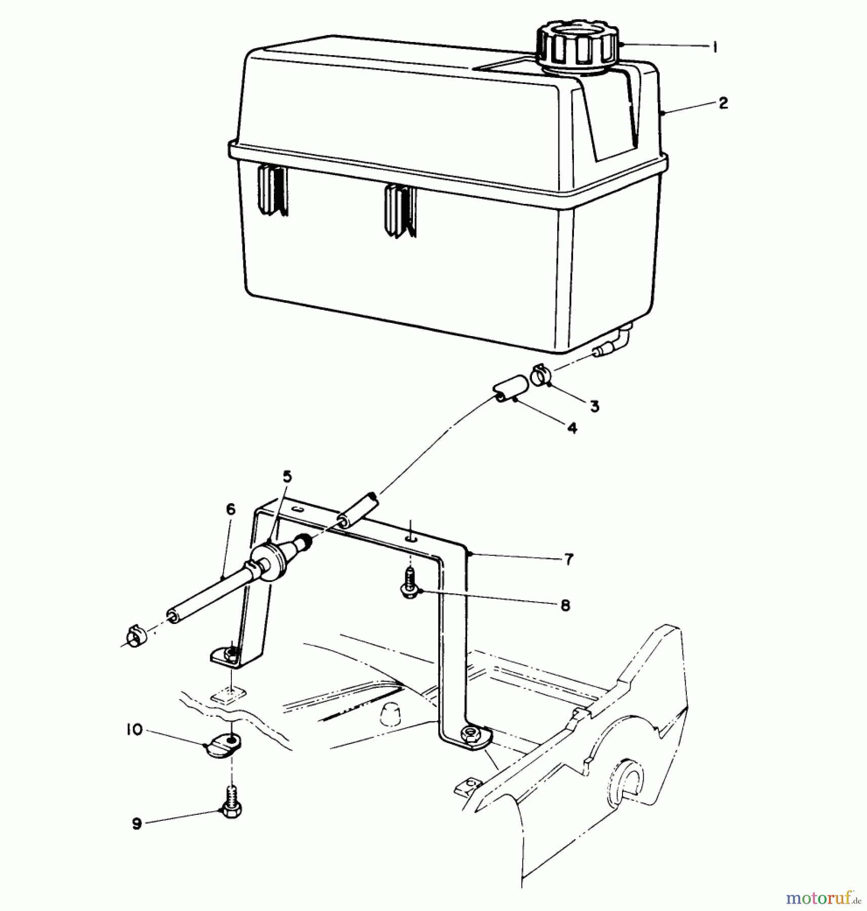  Toro Neu Mowers, Walk-Behind Seite 2 22151 - Toro Lawnmower, 1995 (5900001-5999999) GAS TANK ASSEMBLY