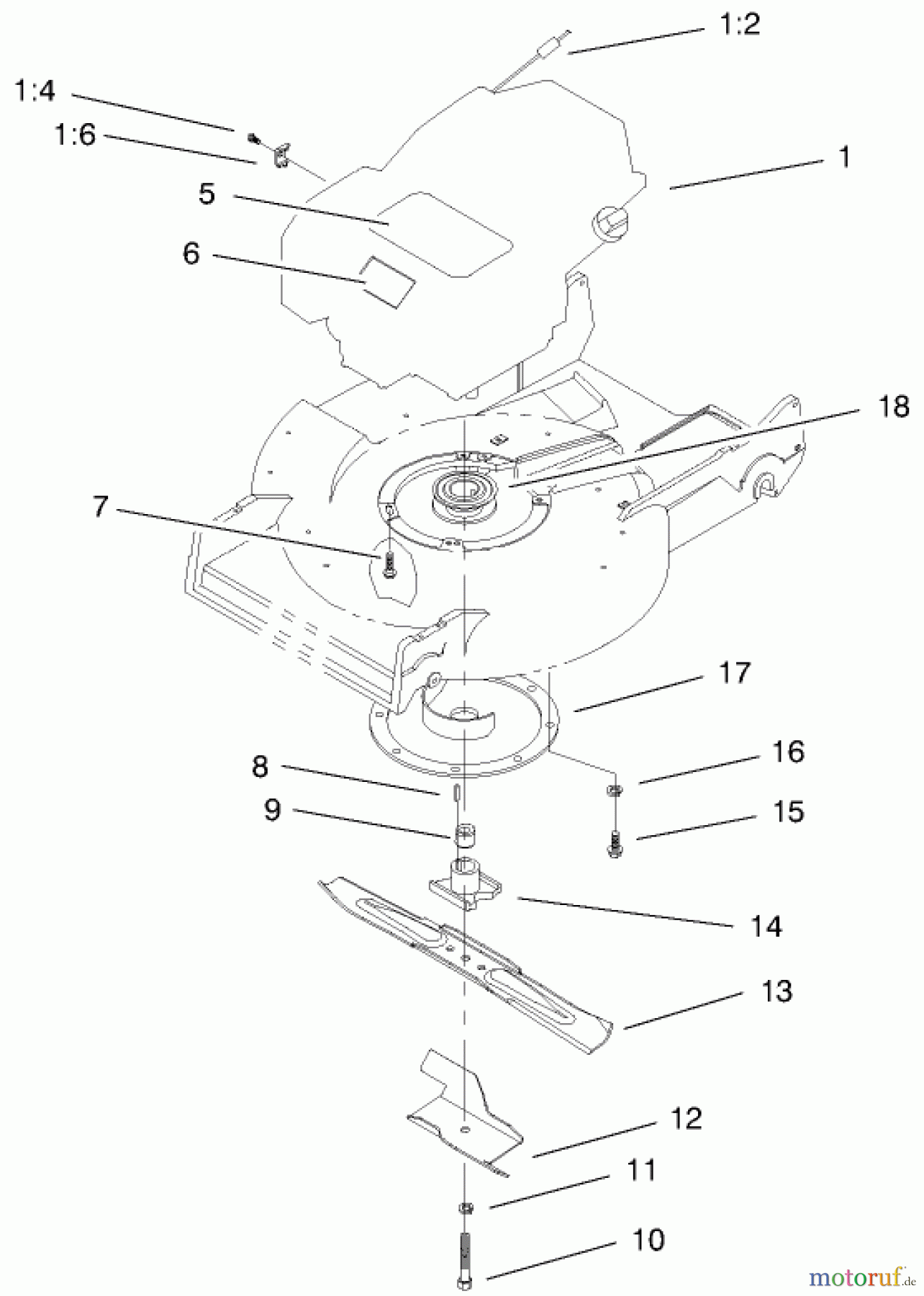  Toro Neu Mowers, Walk-Behind Seite 2 22158 - Toro Recycler Rear Bagger Mower, 1999 (9900001-9999999) ENGINE ASSEMBLY