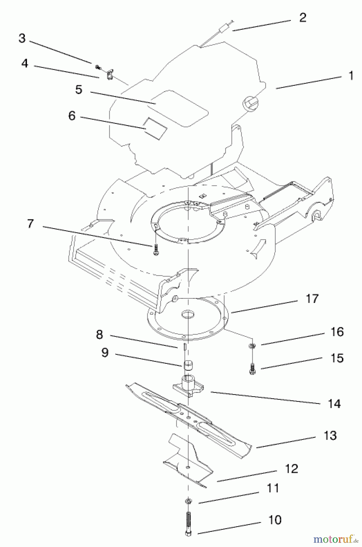  Toro Neu Mowers, Walk-Behind Seite 2 22160 - Toro Recycler Mower, 1998 (8900001-8999999) ENGINE & BLADE ASSEMBLY