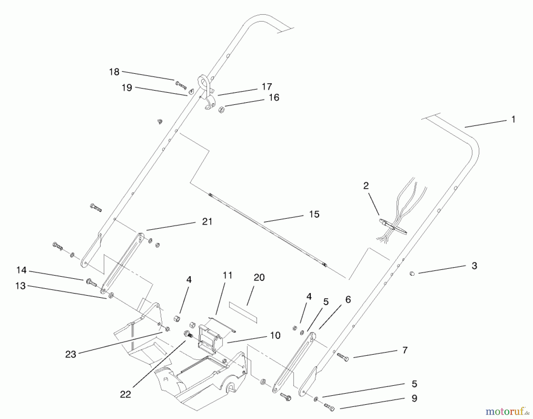  Toro Neu Mowers, Walk-Behind Seite 2 22162 - Toro Recycler Mower, 1998 (8900001-8999999) HANDLE ASSEMBLY