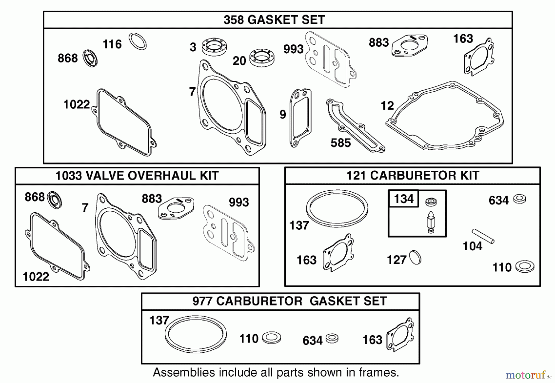  Toro Neu Mowers, Walk-Behind Seite 2 22162 - Toro Recycler Mower, 2001 (210000001-210999999) GASKET KITS