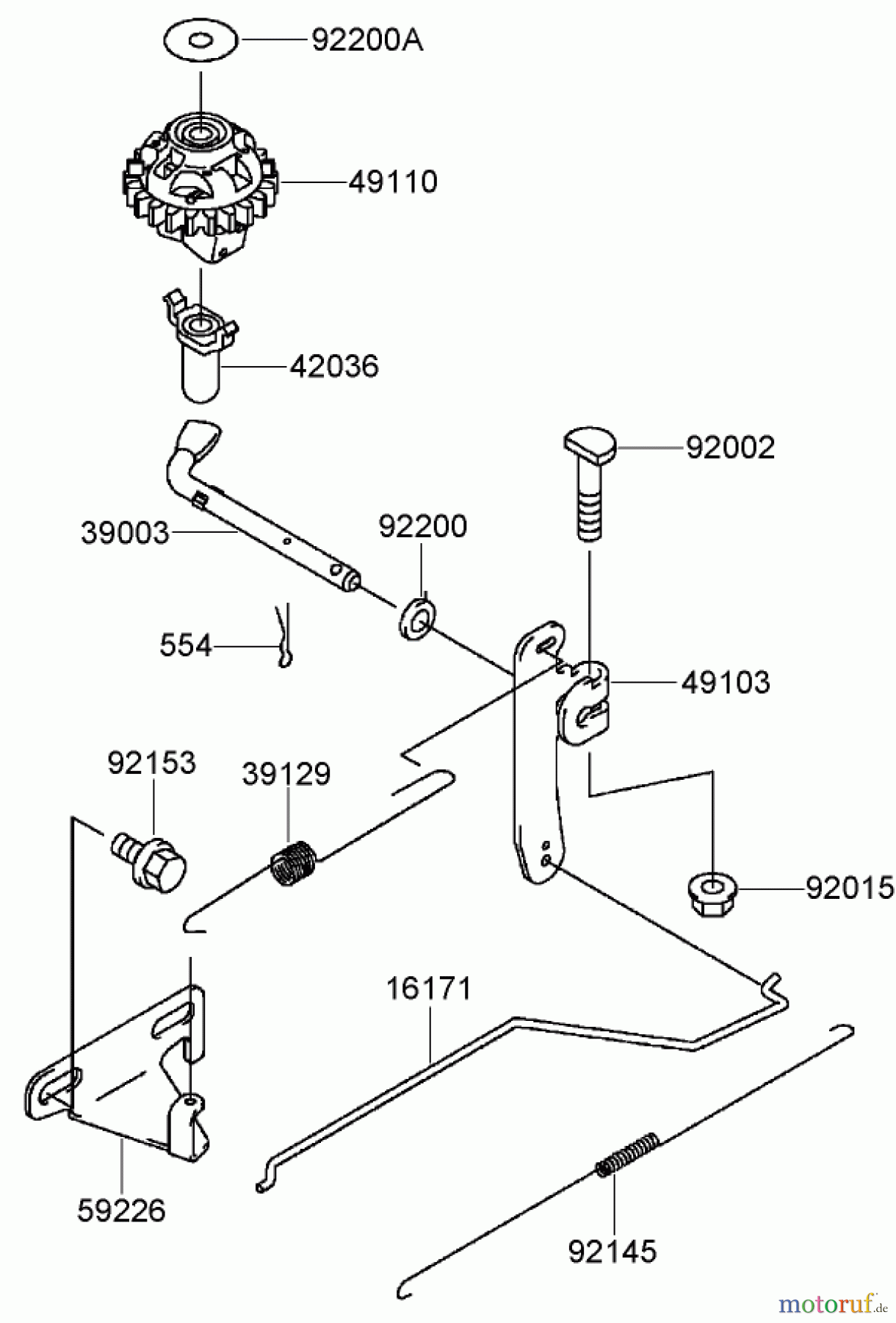  Toro Neu Mowers, Walk-Behind Seite 2 22163 (PT21) - Toro PT21 Trim Mower, 2007 (270000001-270999999) CONTROL EQUIPMENT ASSEMBLY KAWASAKI FJ180V-AS28