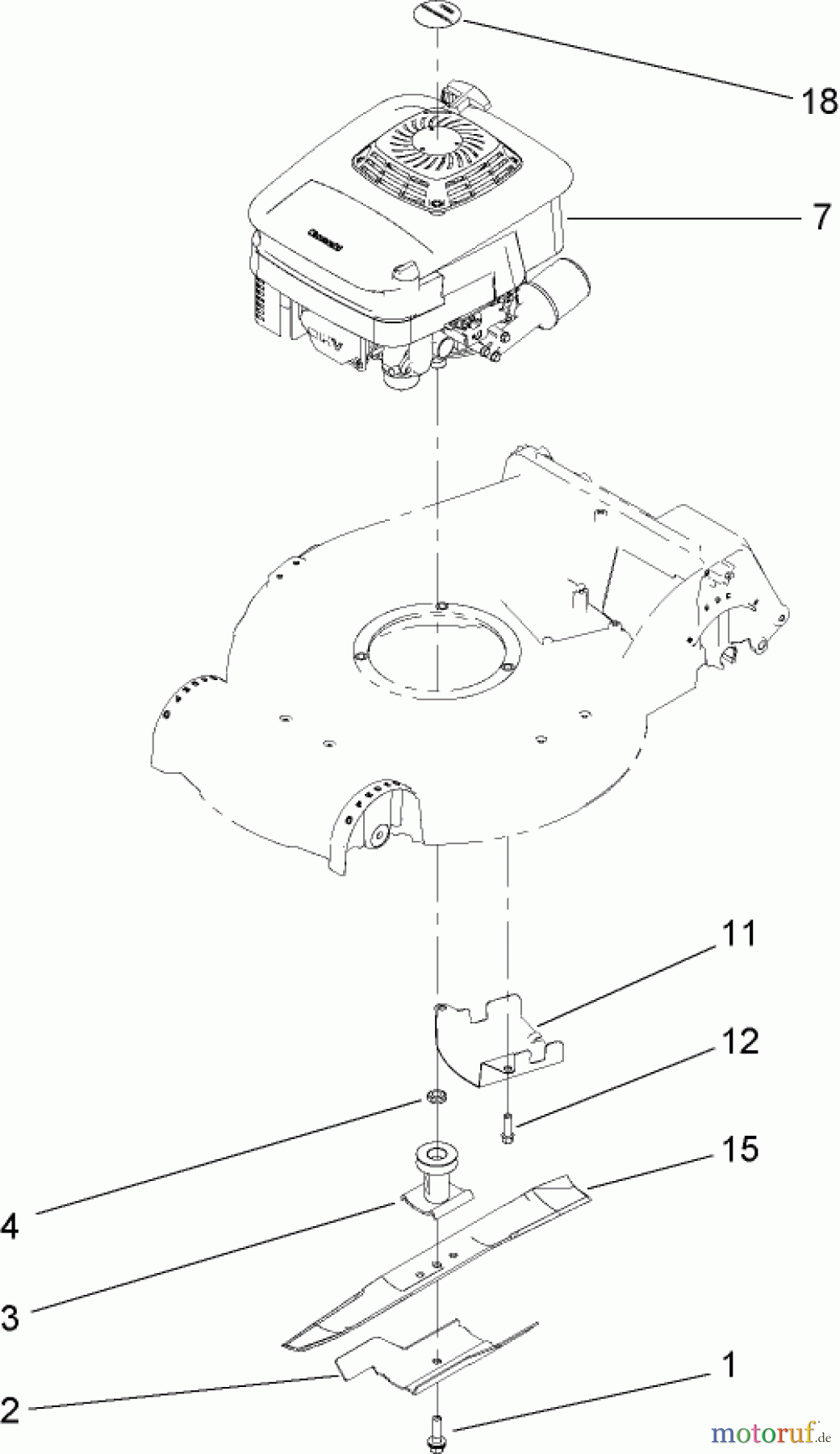  Toro Neu Mowers, Walk-Behind Seite 2 22163 (PT21) - Toro PT21 Trim Mower, 2007 (270000001-270999999) ENGINE ASSEMBLY