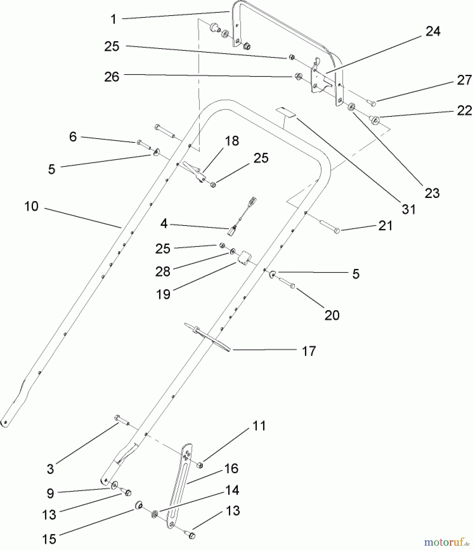  Toro Neu Mowers, Walk-Behind Seite 2 22163 (PT21) - Toro PT21 Trim Mower, 2007 (270000001-270999999) HANDLE ASSEMBLY