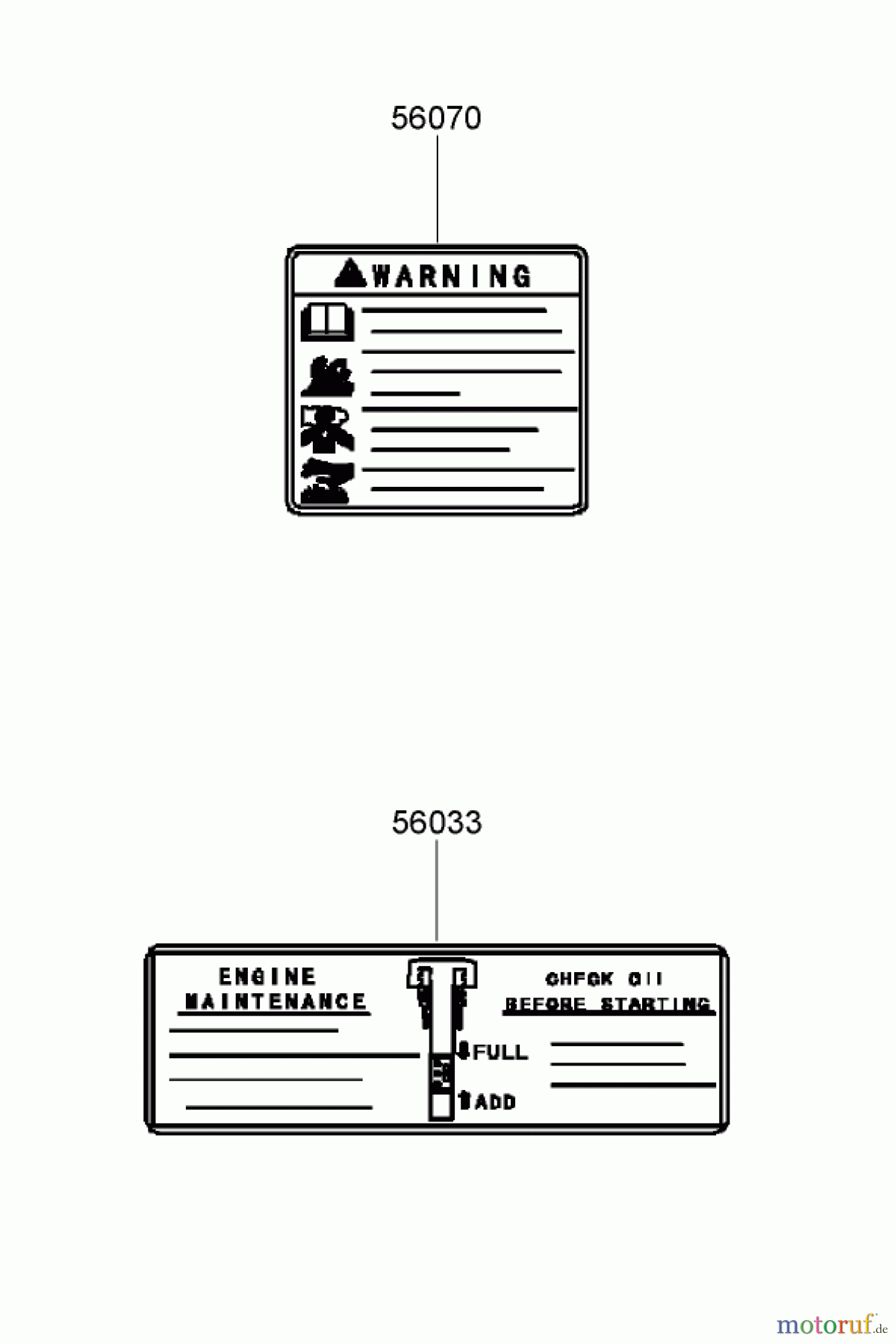  Toro Neu Mowers, Walk-Behind Seite 2 22164 (PT21) - Toro PT21 Trim Mower, 2007 (270003001-270999999) DECAL ASSEMBLY KAWASAKI FJ180V-AS28