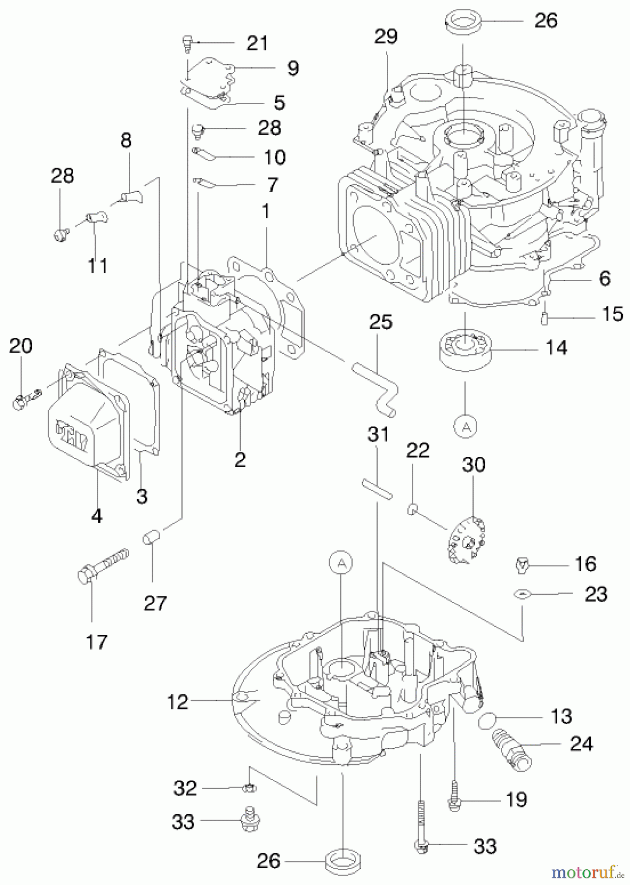  Toro Neu Mowers, Walk-Behind Seite 2 22170 - Toro Recycler Mower, 1999 (9900001-9999999) CYLINDER/CRANKCASE