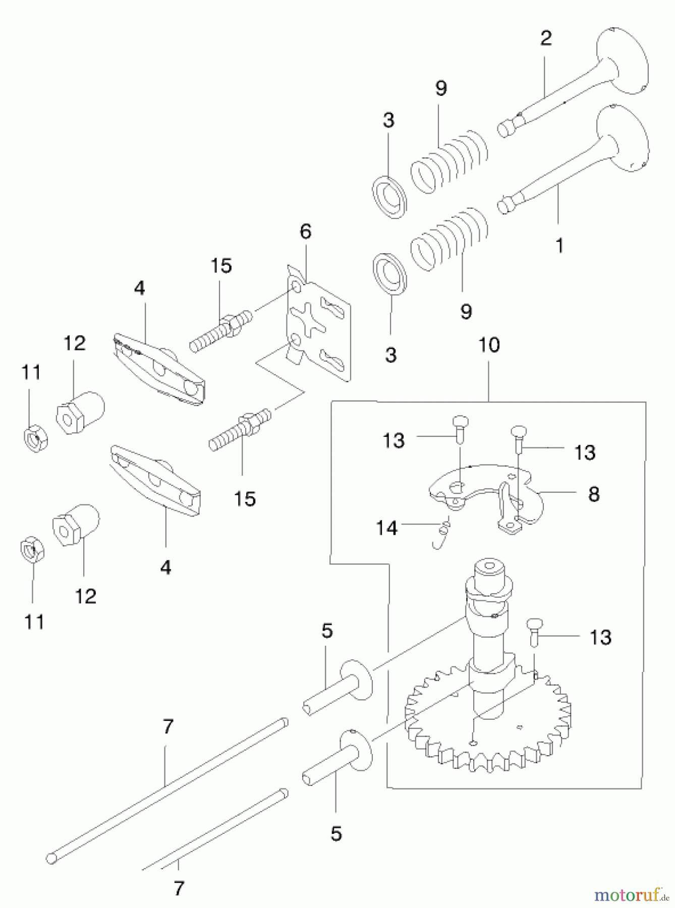  Toro Neu Mowers, Walk-Behind Seite 2 22170 - Toro Recycler Mower, 1999 (9900001-9999999) VALVE/CAMSHAFT