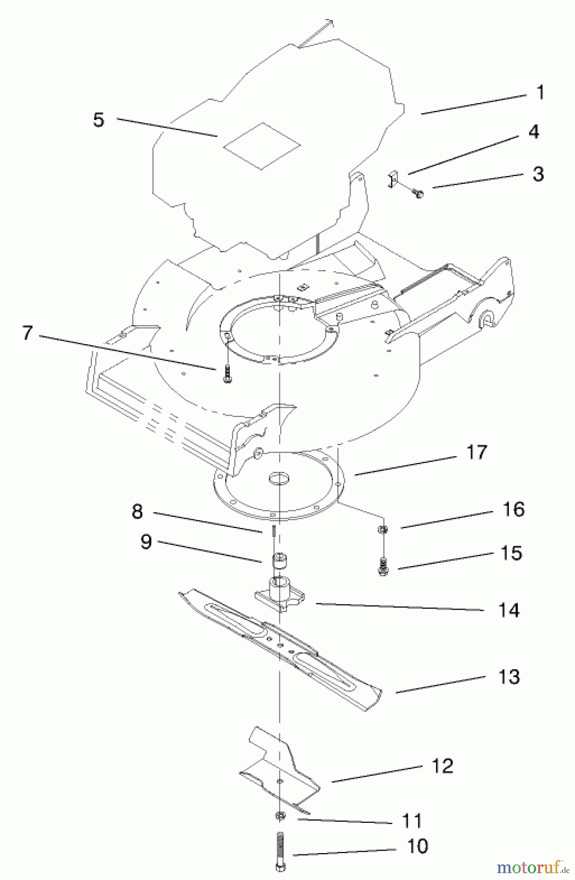  Toro Neu Mowers, Walk-Behind Seite 2 22170 - Toro Recycler Mower, 2000 (200000001-200999999) ENGINE & BLADE ASSEMBLY