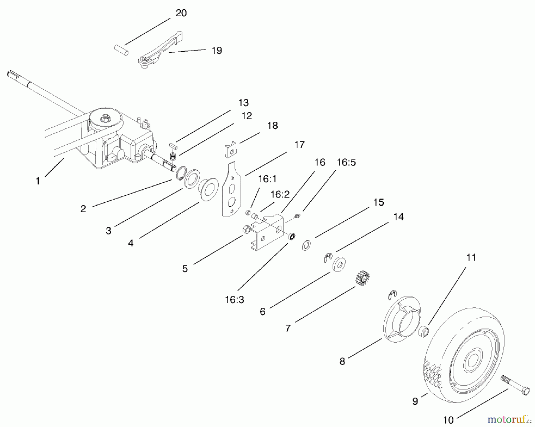  Toro Neu Mowers, Walk-Behind Seite 2 22171 - Toro Recycler Mower, 1999 (9900001-9999999) REAR AXLE ASSEMBLY