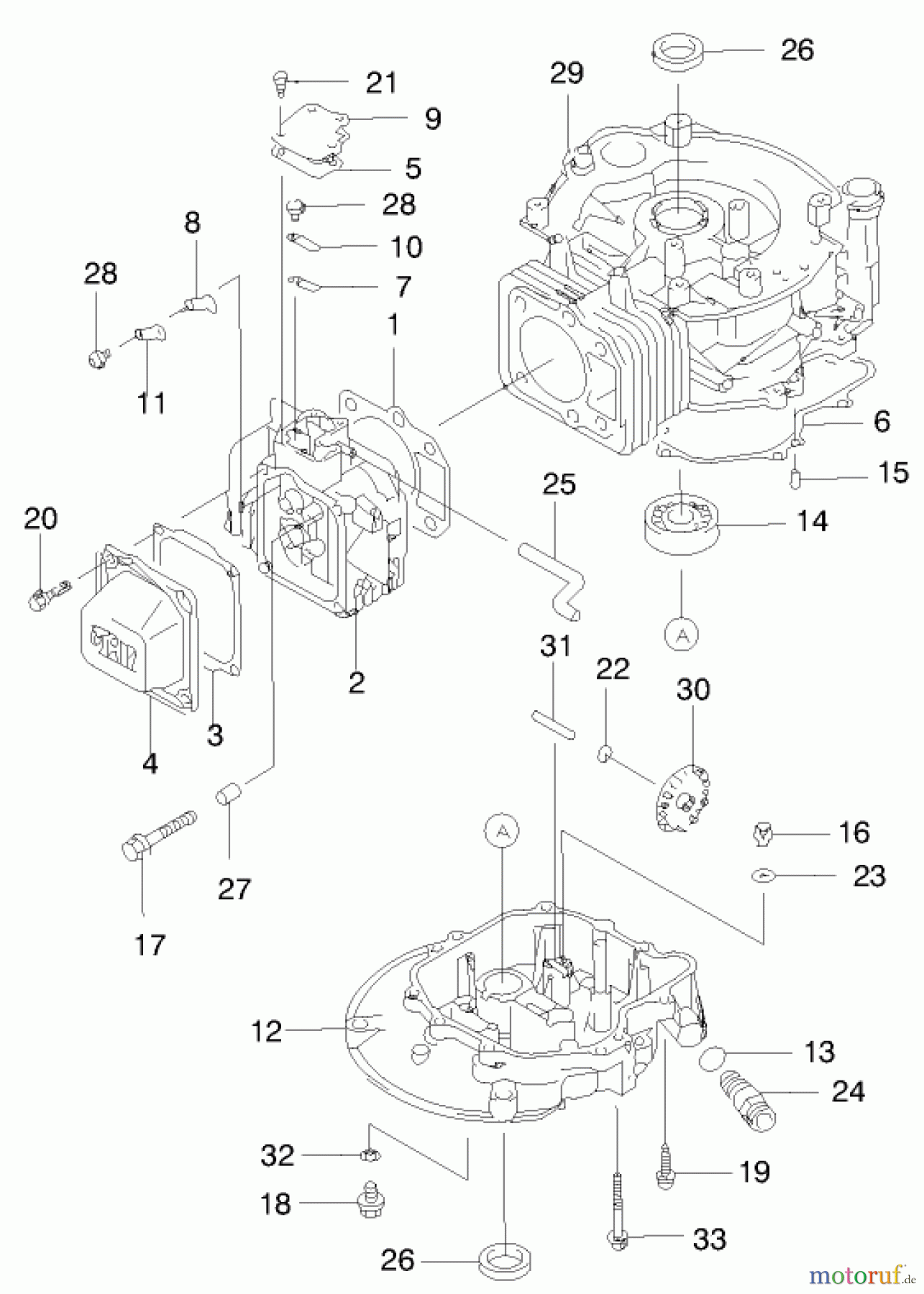  Toro Neu Mowers, Walk-Behind Seite 2 22171 - Toro Recycler Mower, 2000 (200000001-200999999) CYLINDER/CRANKCASE