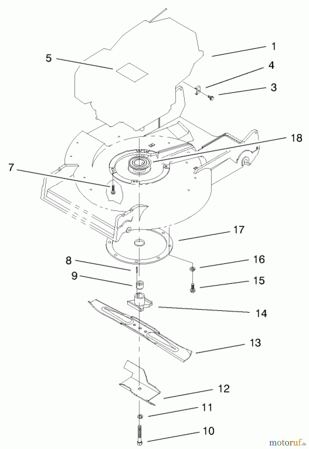  Toro Neu Mowers, Walk-Behind Seite 2 22171 - Toro Recycler Mower, 2000 (200000001-200999999) ENGINE & BLADE ASSEMBLY