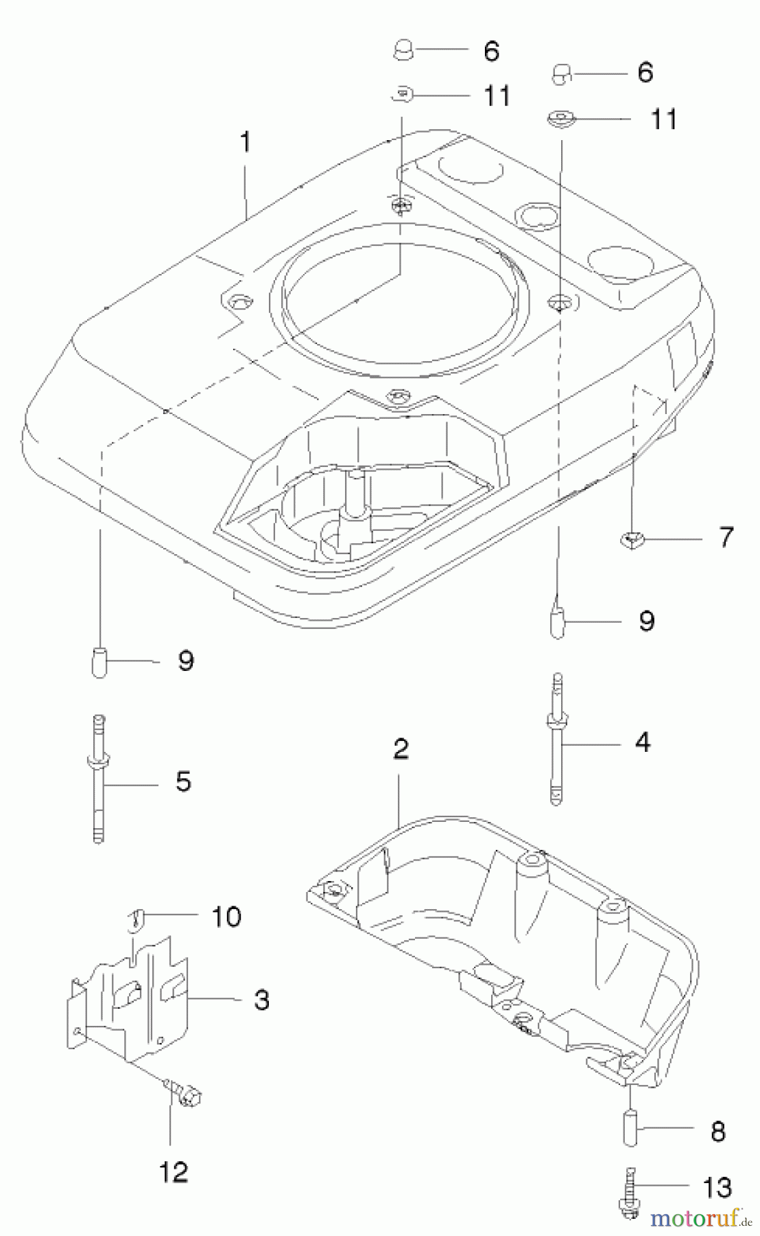  Toro Neu Mowers, Walk-Behind Seite 2 22171 - Toro Recycler Mower, 2003 (230000001-230999999) COVER AND COOLING ASSEMBLY