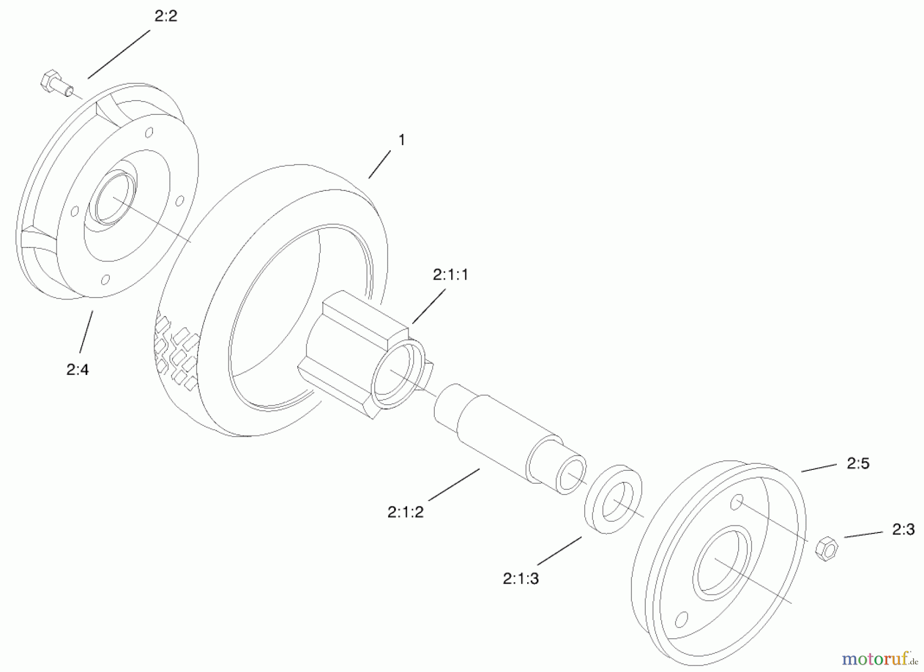  Toro Neu Mowers, Walk-Behind Seite 2 22172 - Toro Recycler Mower, 1999 (9900001-9999999) REAR WHEEL & TIRE ASSEMBLY