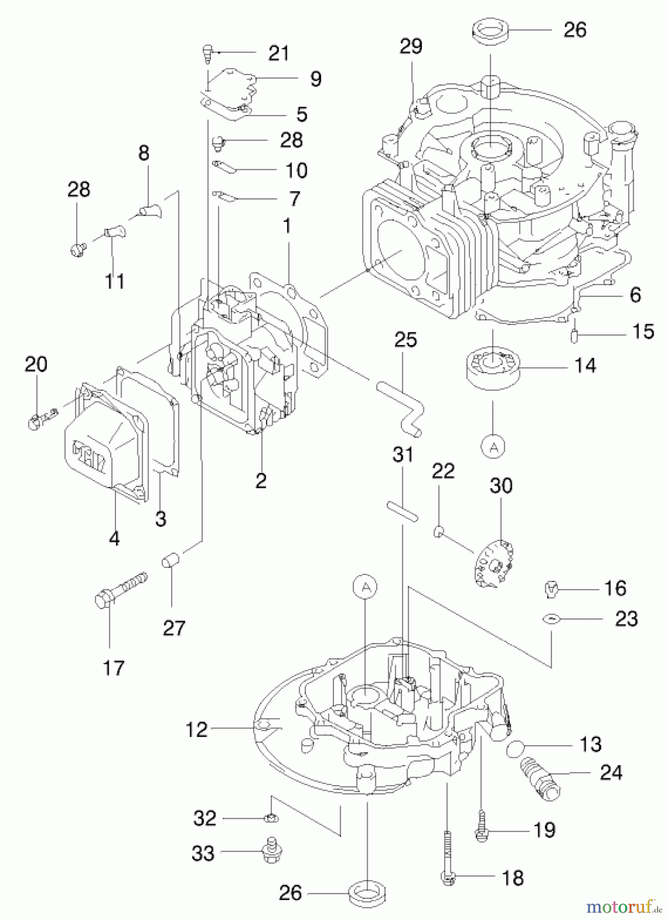  Toro Neu Mowers, Walk-Behind Seite 2 22172 - Toro Recycler Mower, 2000 (200000001-200999999) CYLINDER/CRANKCASE