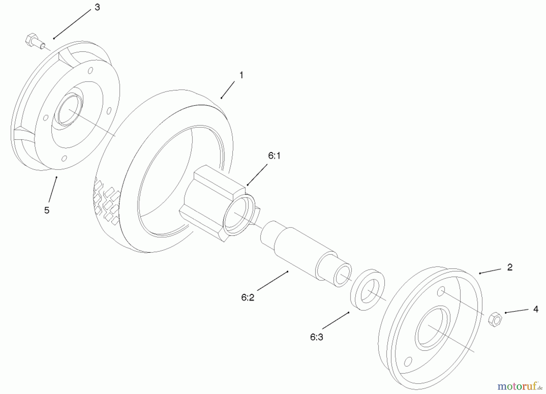  Toro Neu Mowers, Walk-Behind Seite 2 22172 - Toro Recycler Mower, 2003 (230000001-230999999) REAR WHEEL AND TIRE ASSEMBLY NO. 74-1720