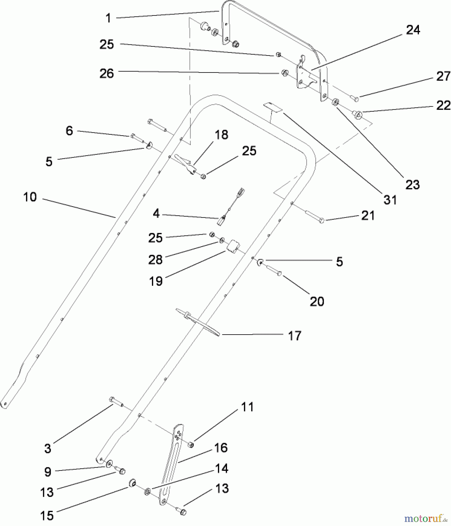  Toro Neu Mowers, Walk-Behind Seite 2 22193 (PT21) - Toro PT21 Trim Mower, 2008 (280000001-280999999) HANDLE ASSEMBLY