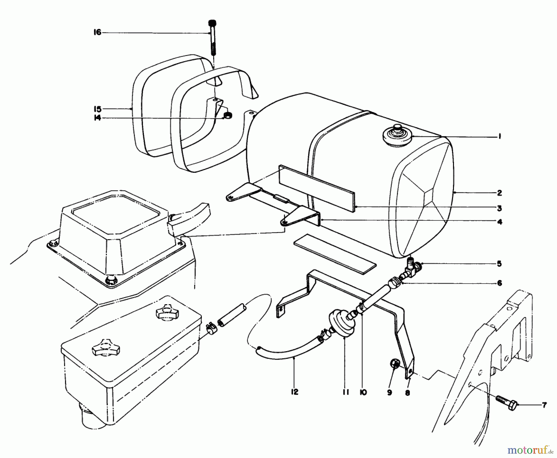  Toro Neu Mowers, Walk-Behind Seite 2 22510 - Toro Lawnmower, 1987 (7000001-7999999) GAS TANK ASSEMBLY