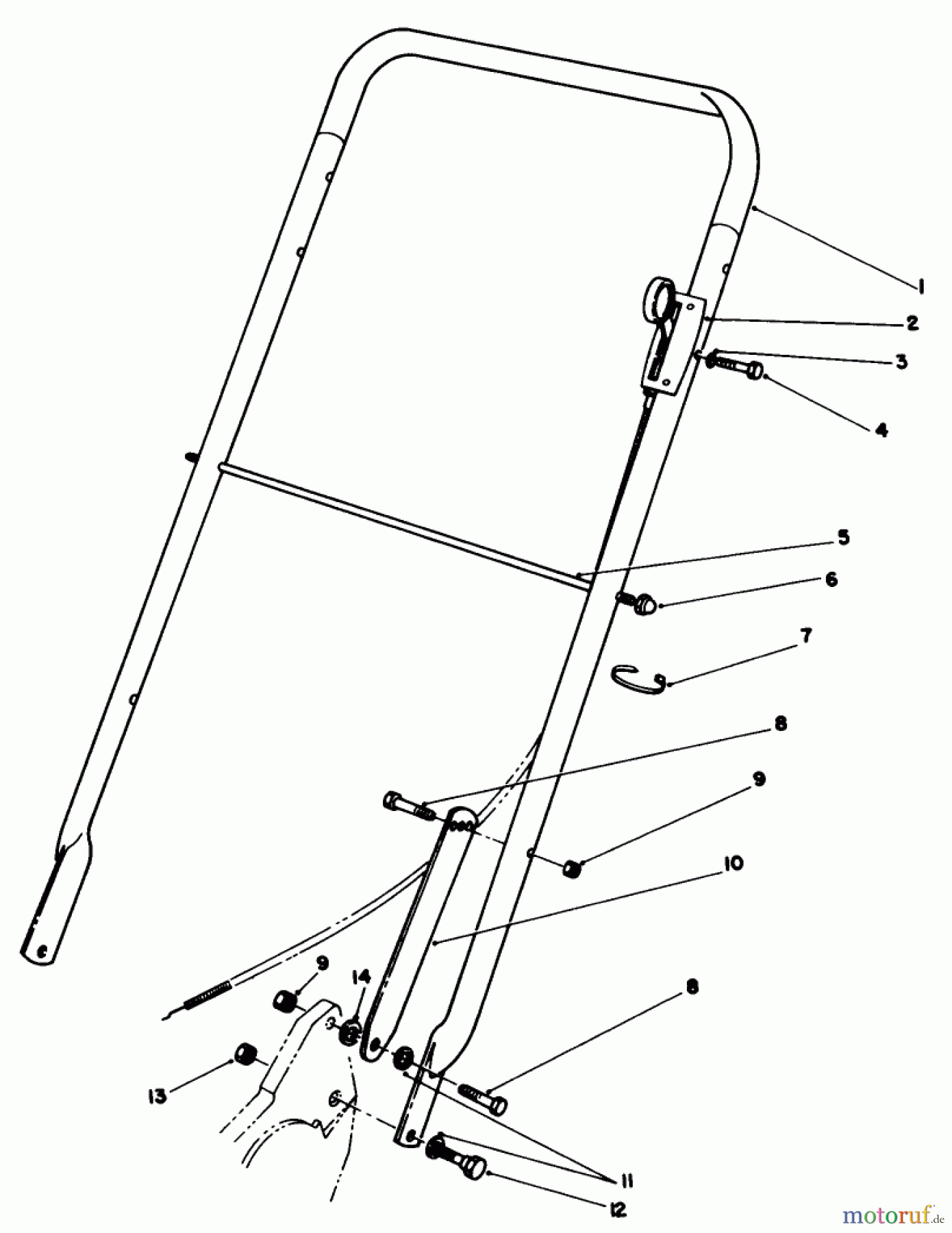  Toro Neu Mowers, Walk-Behind Seite 2 22525 - Toro Lawnmower, 1988 (8000001-8999999) HANDLE ASSEMBLY