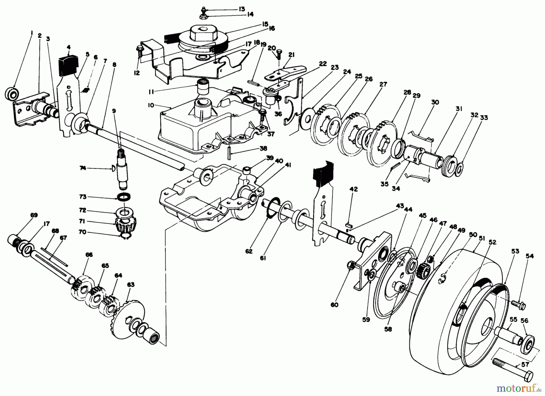  Toro Neu Mowers, Walk-Behind Seite 2 22621 - Toro Lawnmower, 1989 (9000001-9999999) GEAR CASE ASSEMBLY