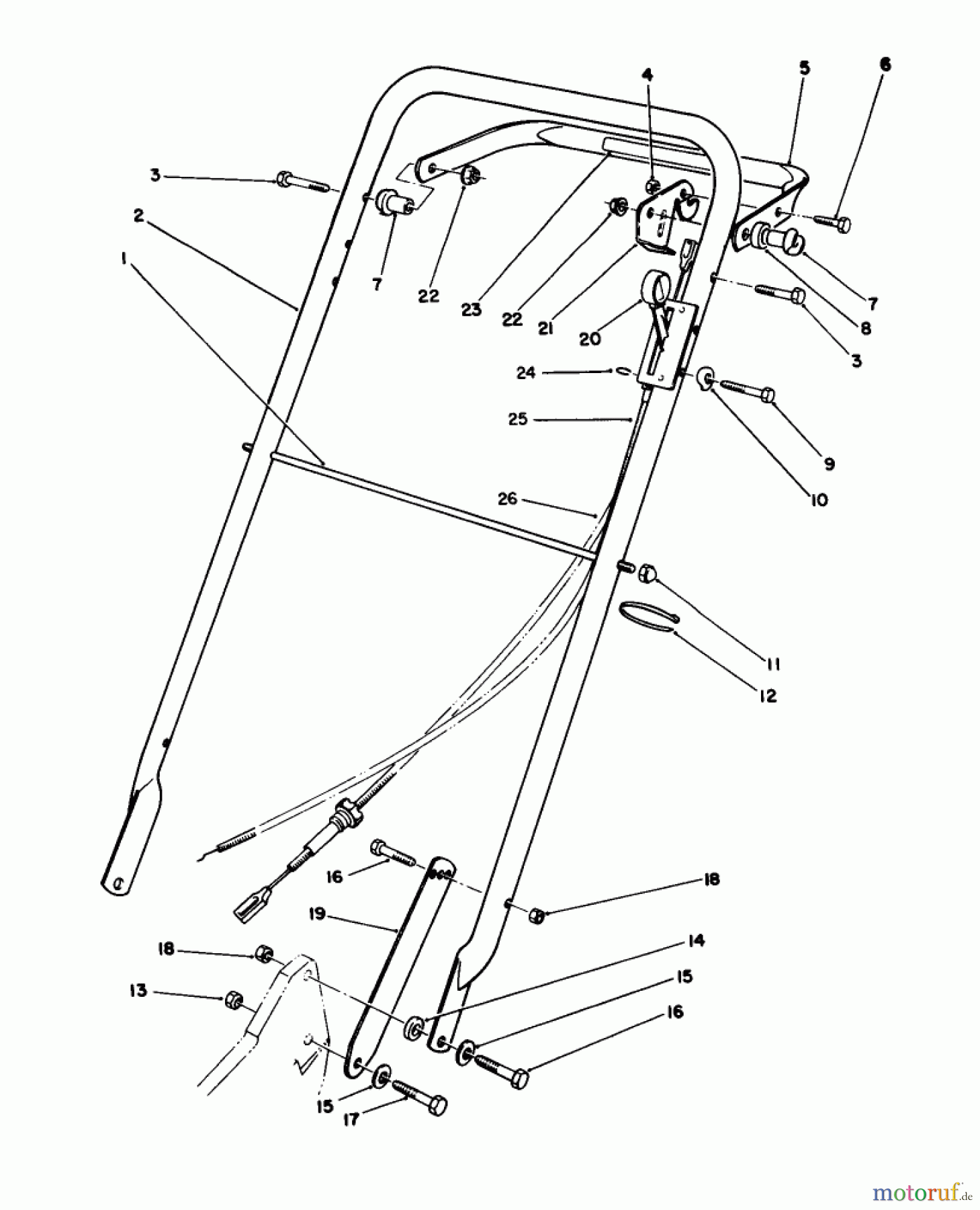 Toro Neu Mowers, Walk-Behind Seite 2 22621 - Toro Lawnmower, 1990 (0000001-0999999) HANDLE ASSEMBLY